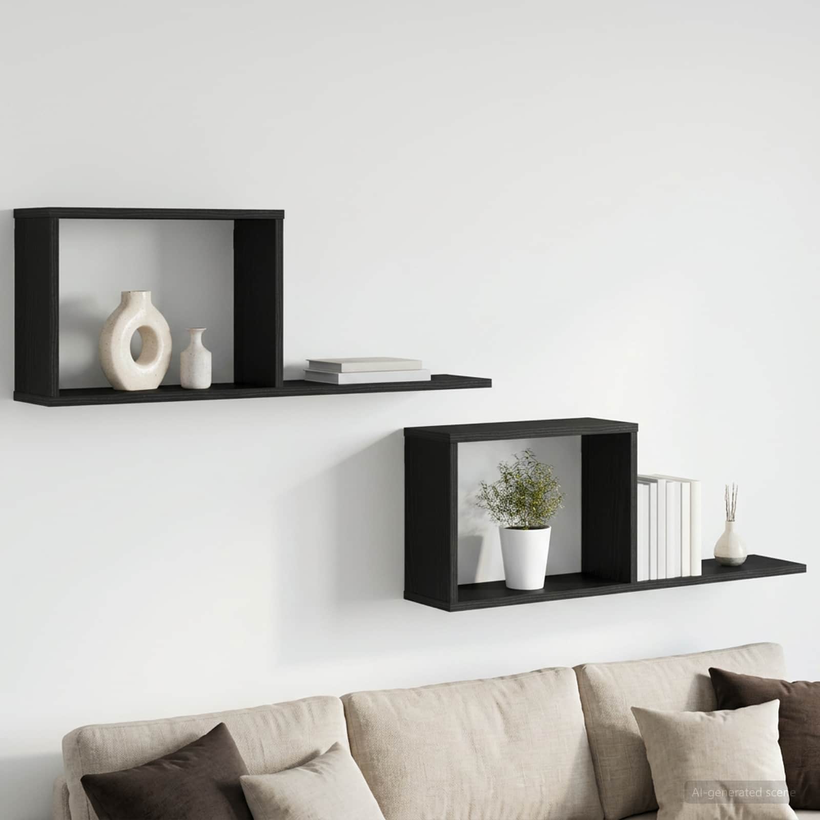 Plaukiojančios lentynos 2 pcs Juodojo ąžuolo 80 x 15 x 30 cm