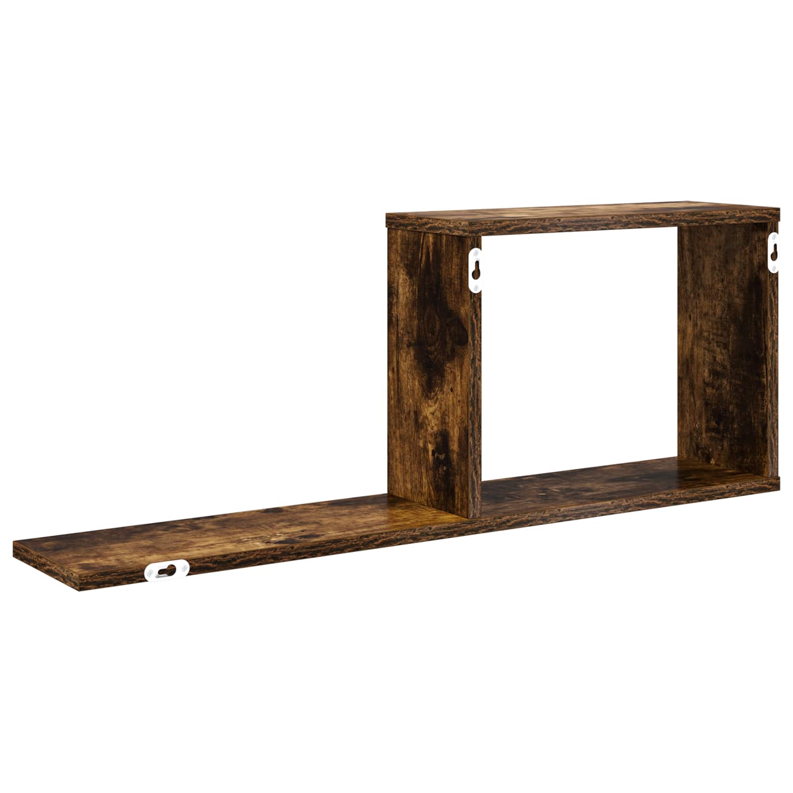 Plaukiojančios lentynos 2 pcs Dūminio ąžuolo 80 x 15 x 30 cm
