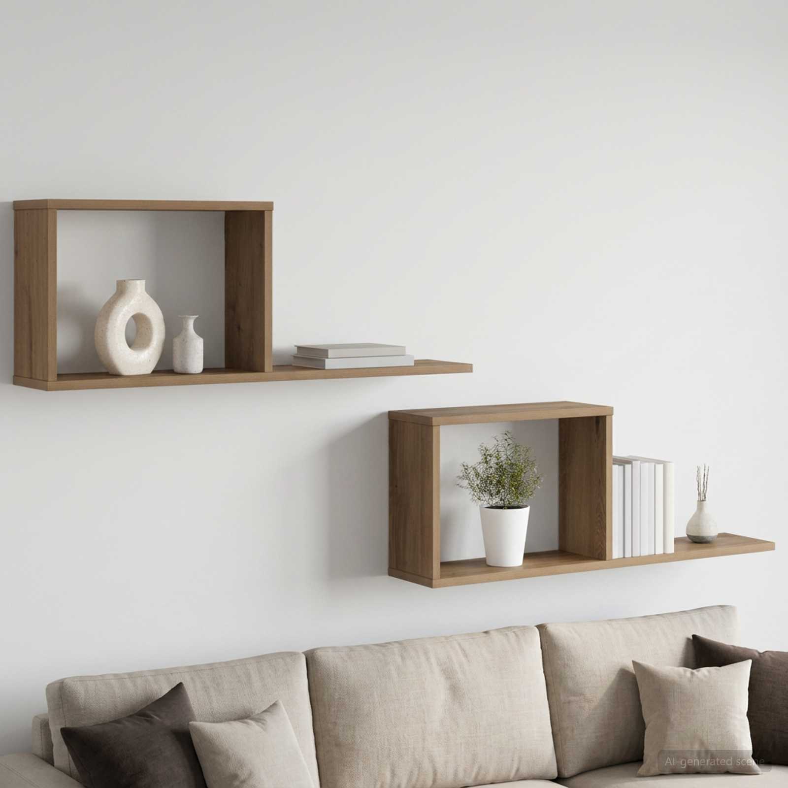 Plaukiojančios lentynos 2 pcs Artisano ąžuolo 80 x 15 x 30 cm