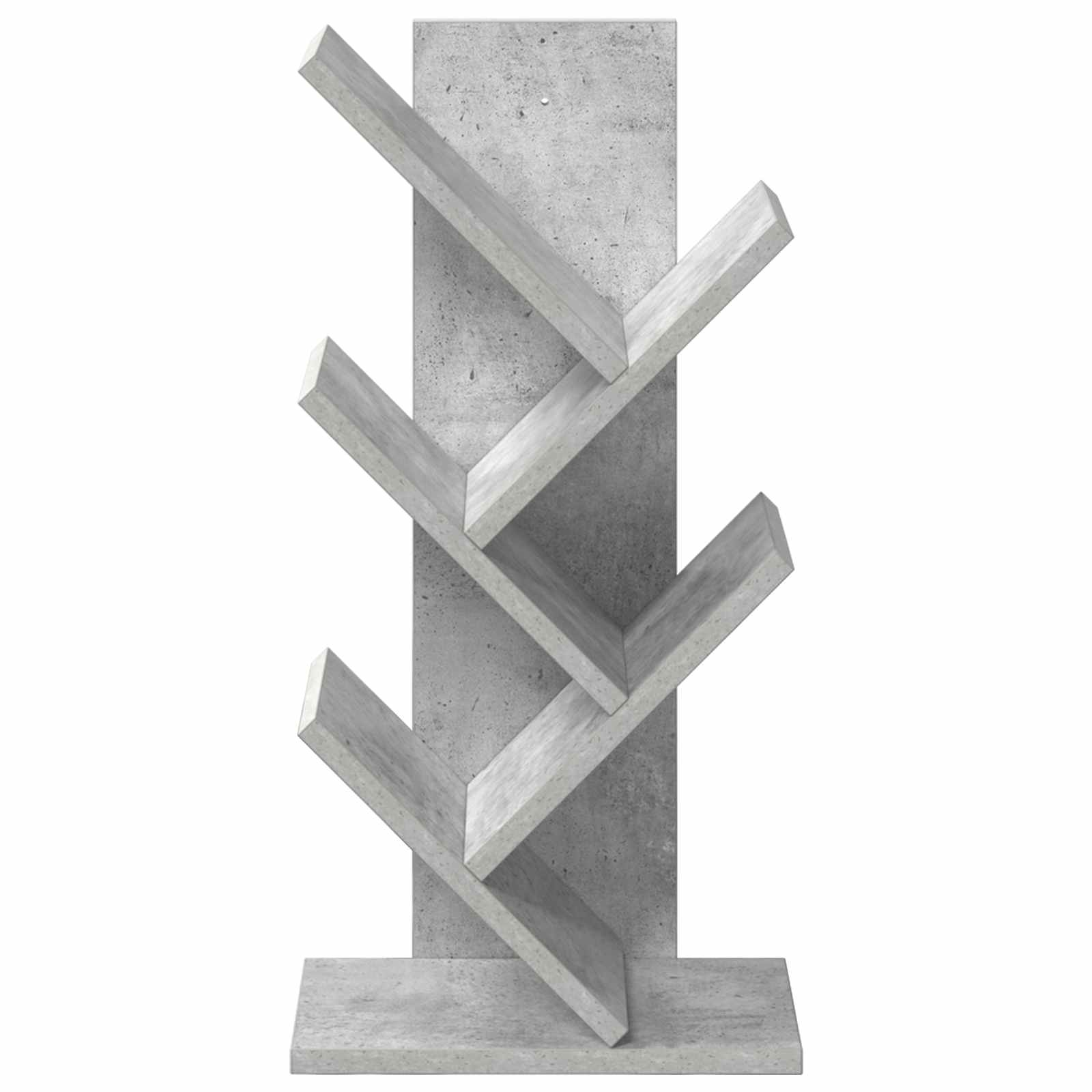 Medinis 4-juos aukštų knygų stovas 30 x 18 x 60 cm Betono pilka