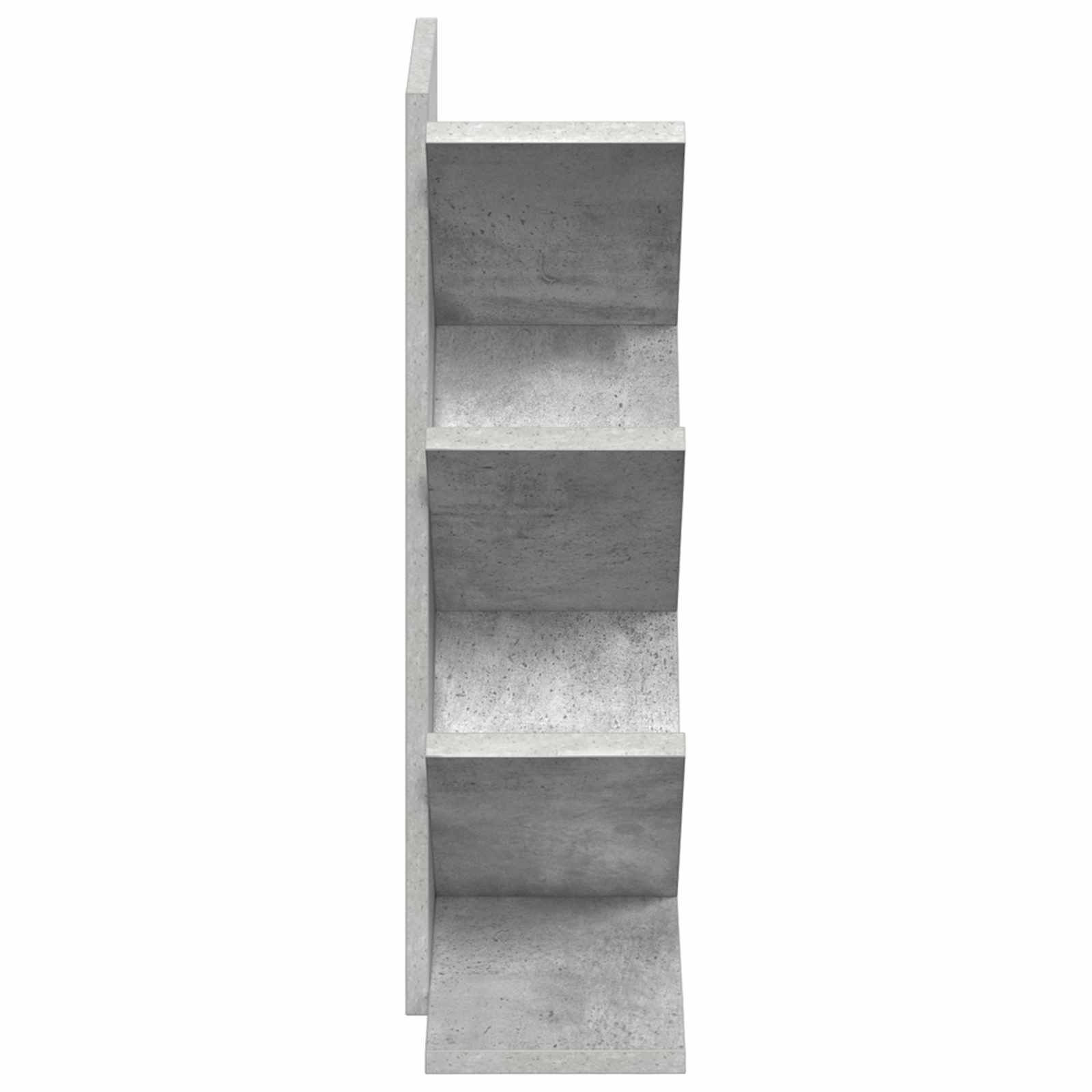 Medinis 4-juos aukštų knygų stovas 30 x 18 x 60 cm Betono pilka