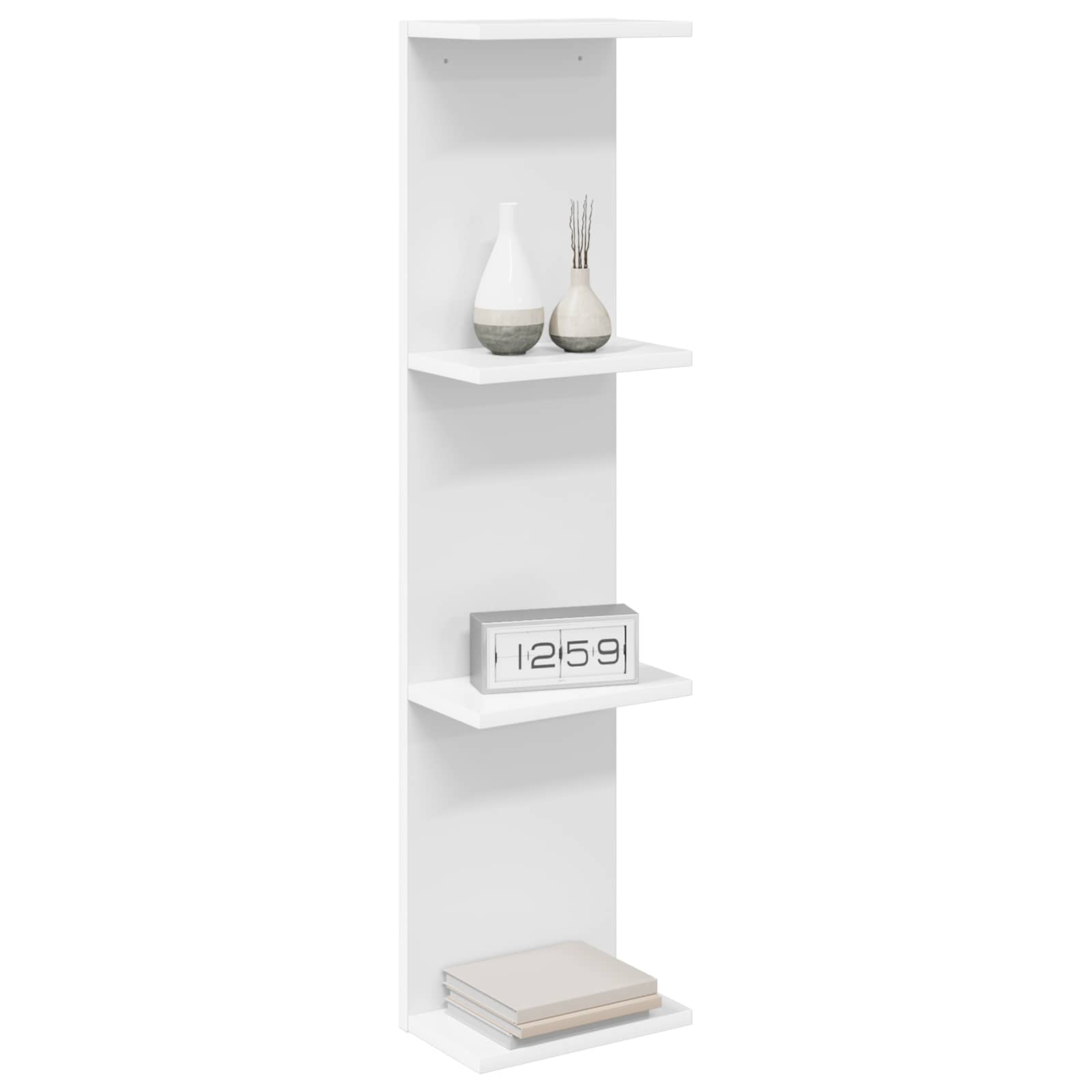 Sieninė lentyna 2 pcs Balta 25 x 15 x 100 cm Apdirbta mediena