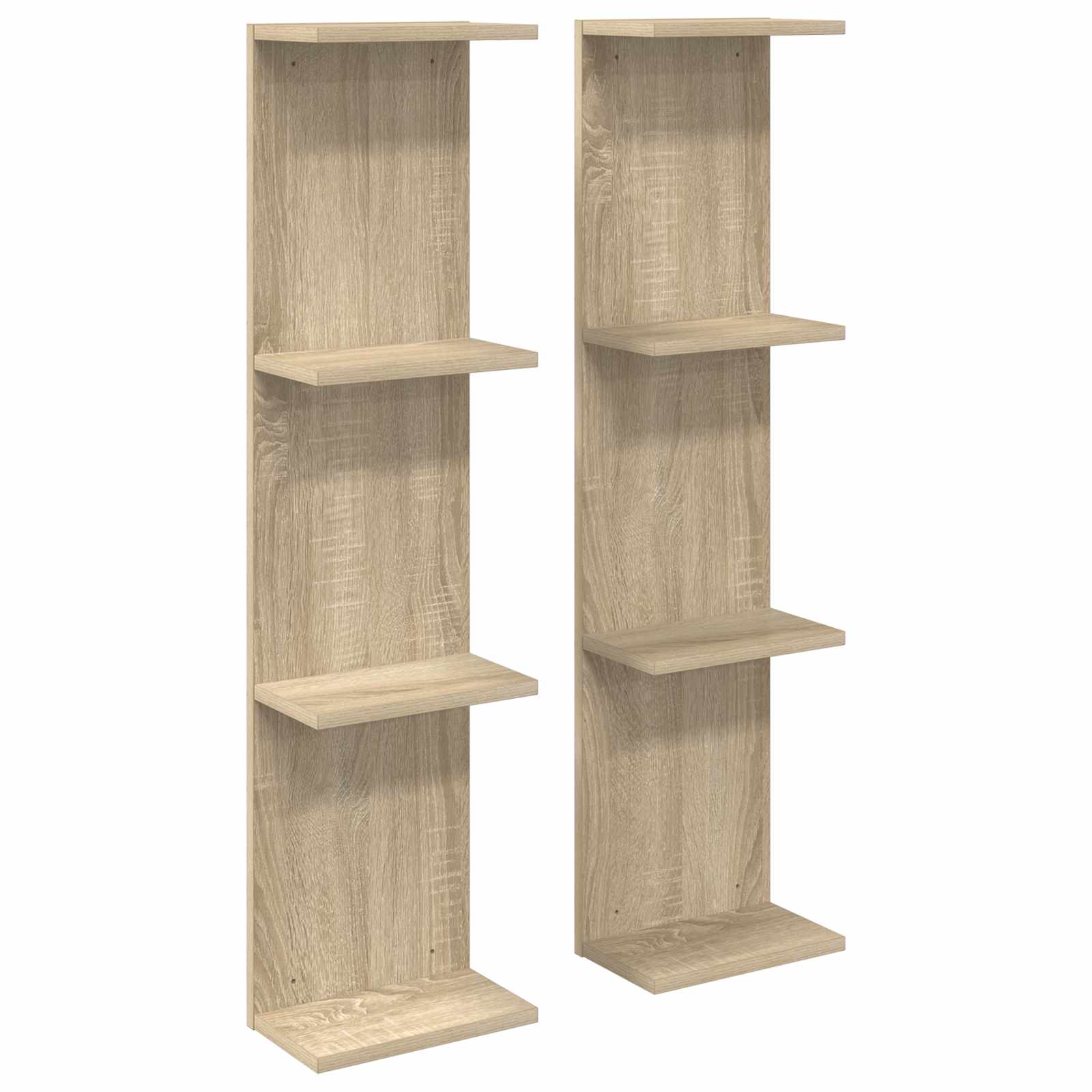 Sieninė lentyna 2 pcs Sonoma ąžuolas 25 x 15 x 100 cm