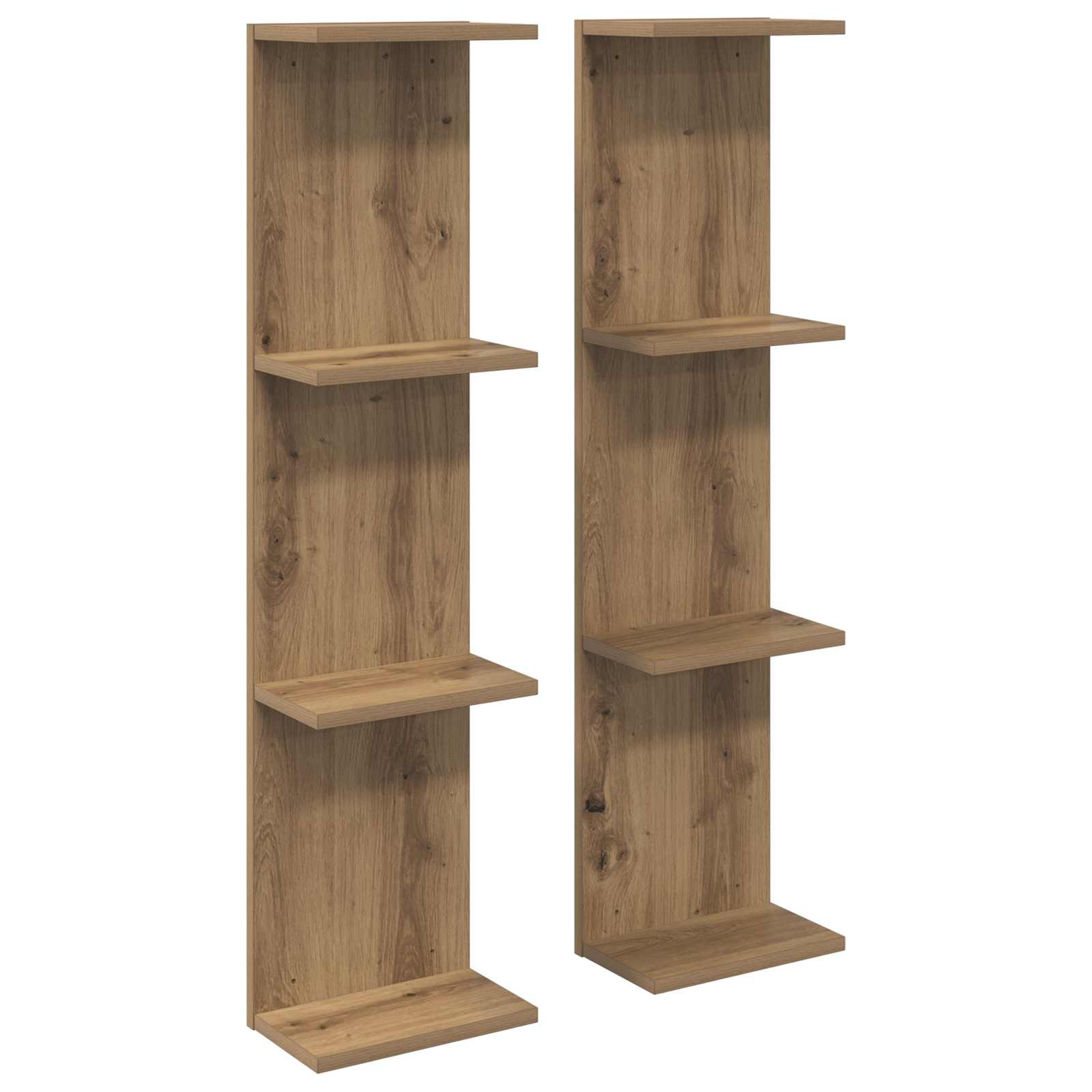 Sieninė lentyna 2 pcs Artisano ąžuolo 25 x 15 x 100 cm