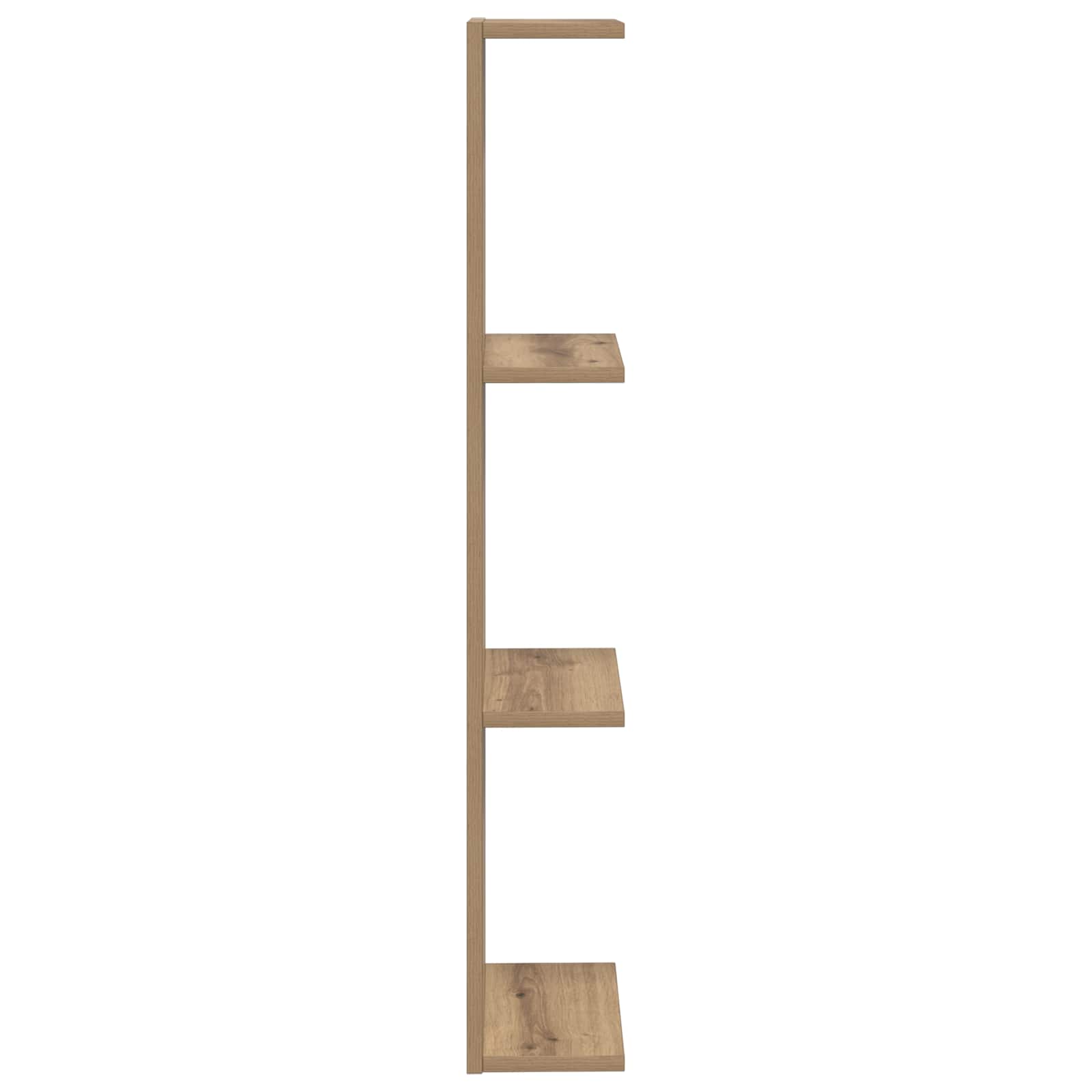 Sieninė lentyna 2 pcs Artisano ąžuolo 25 x 15 x 100 cm