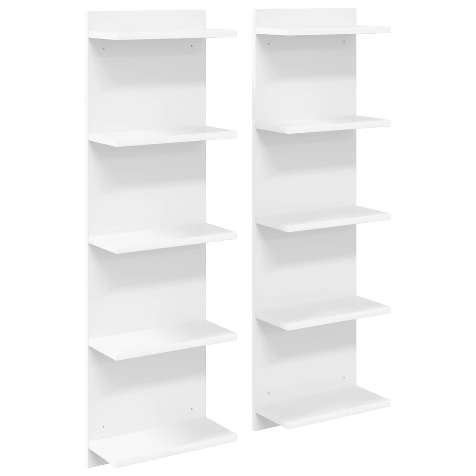 Sieninė lentyna 2 pcs Balta 30 x 15 x 100 cm Apdirbta mediena