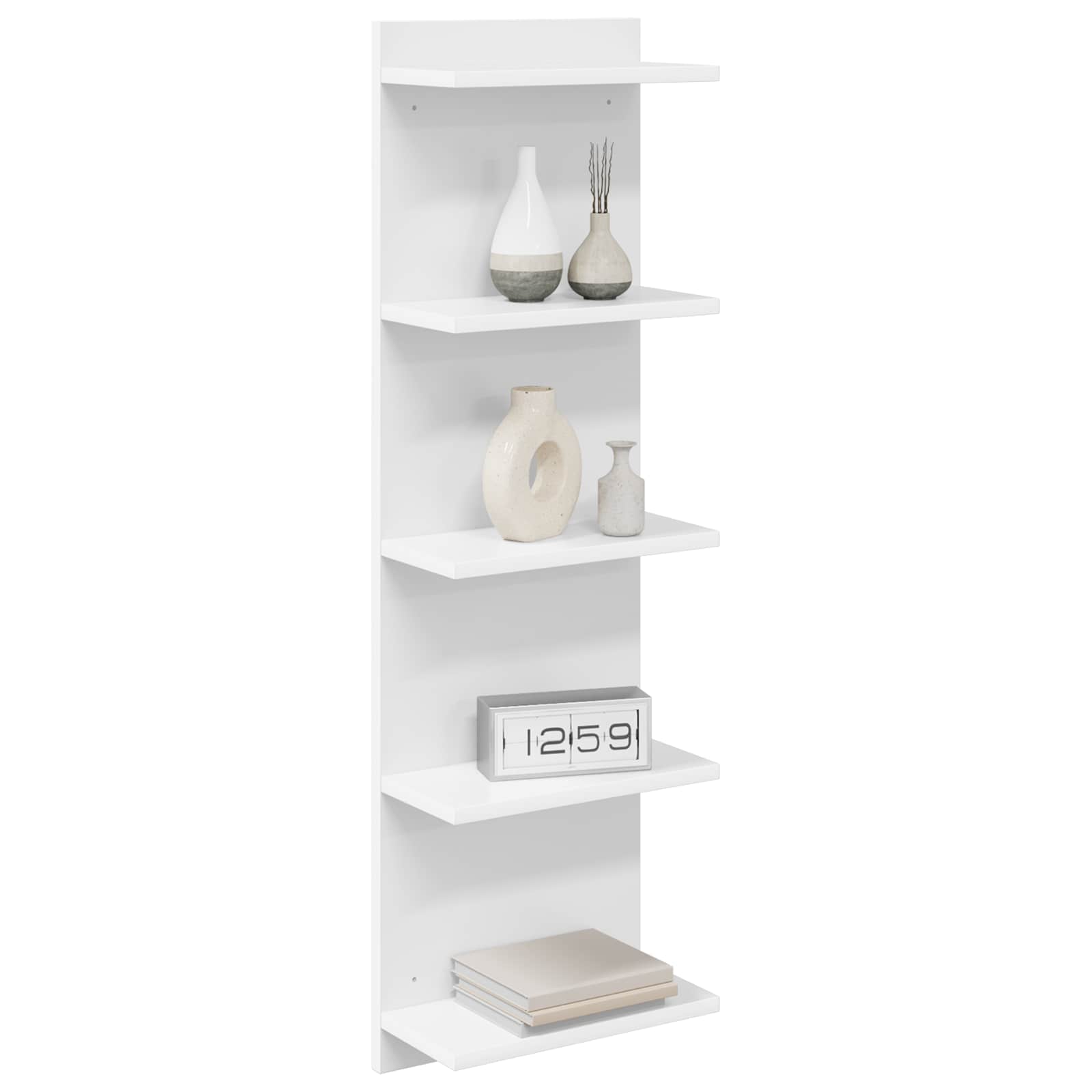 Sieninė lentyna 2 pcs Balta 30 x 15 x 100 cm Apdirbta mediena