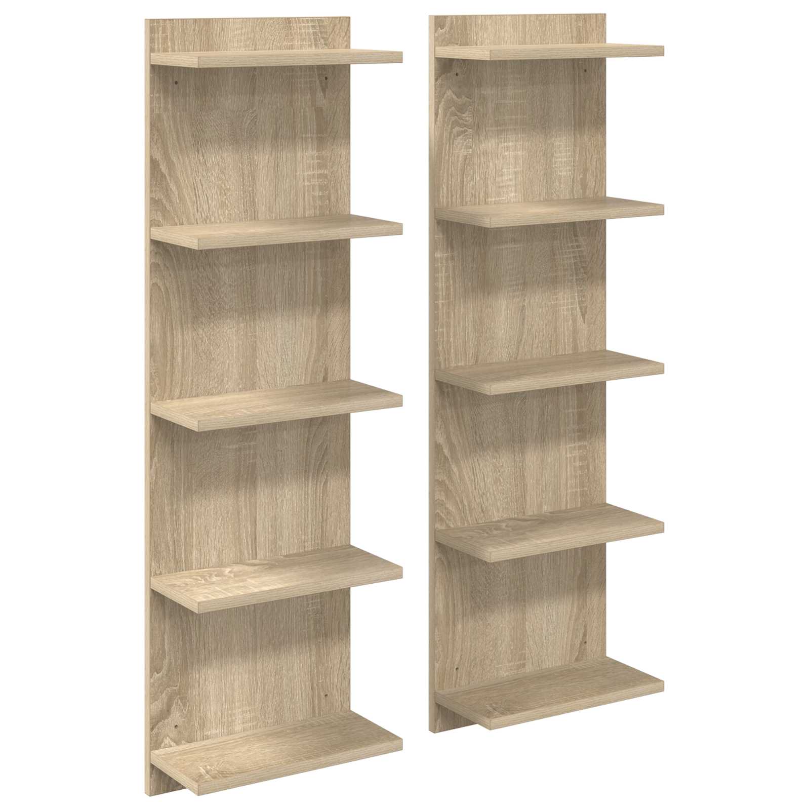 Sieninė lentyna 2 pcs Sonoma ąžuolas 30 x 15 x 100 cm