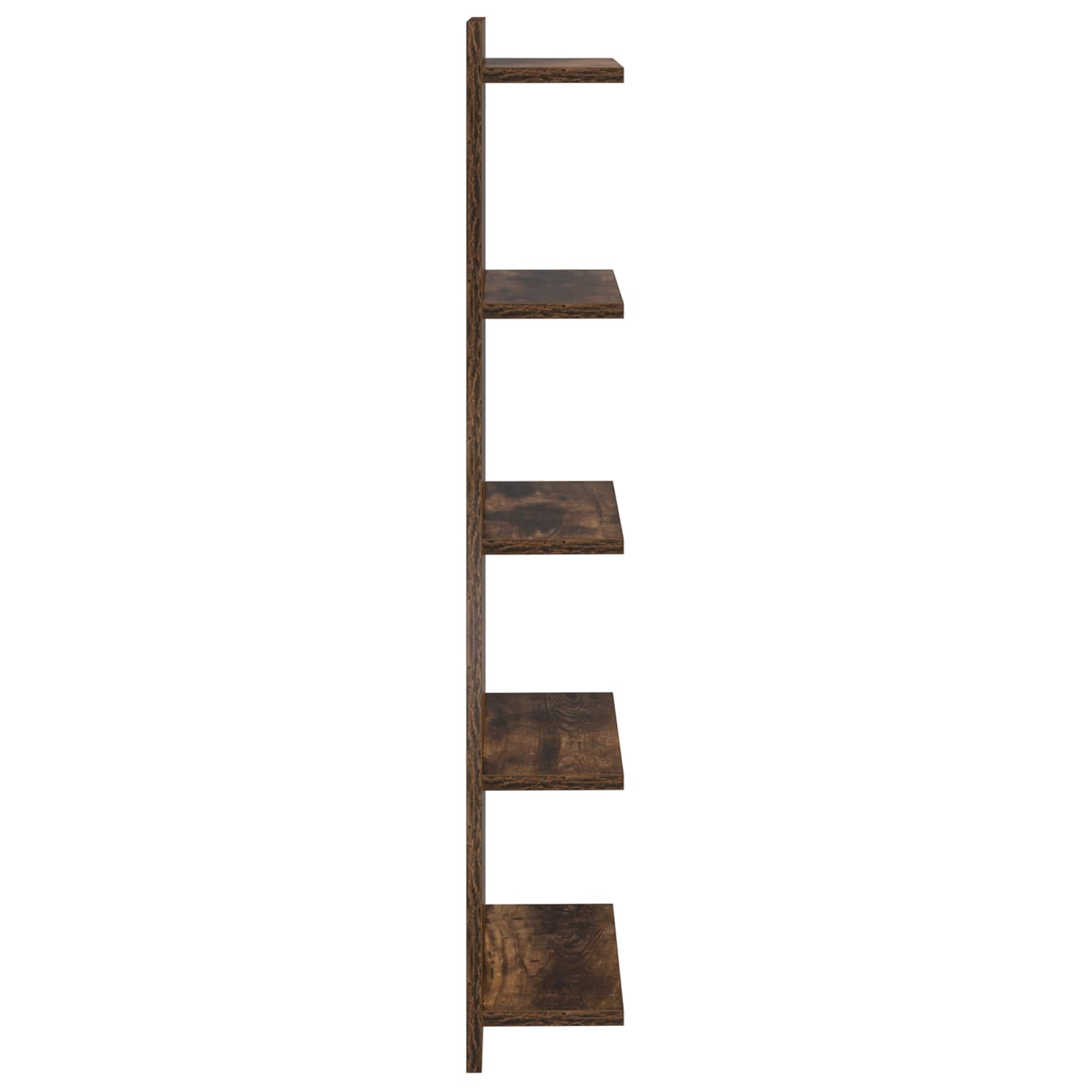 Sieninė lentyna 2 vnt. Dūminio ąžuolo 30 x 15 x 100 cm