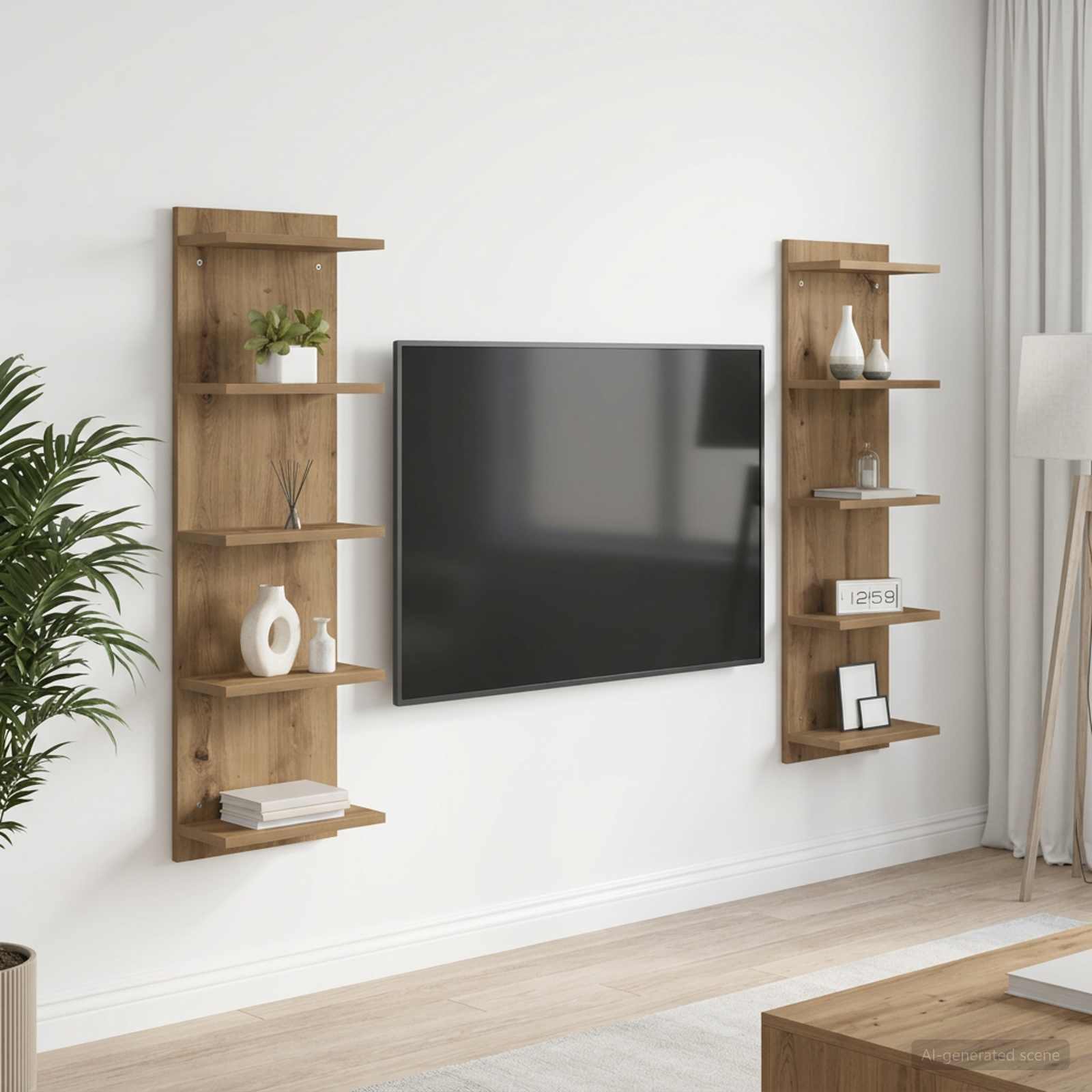 Sieninė lentyna 2 pcs Artisano ąžuolo 30 x 15 x 100 cm