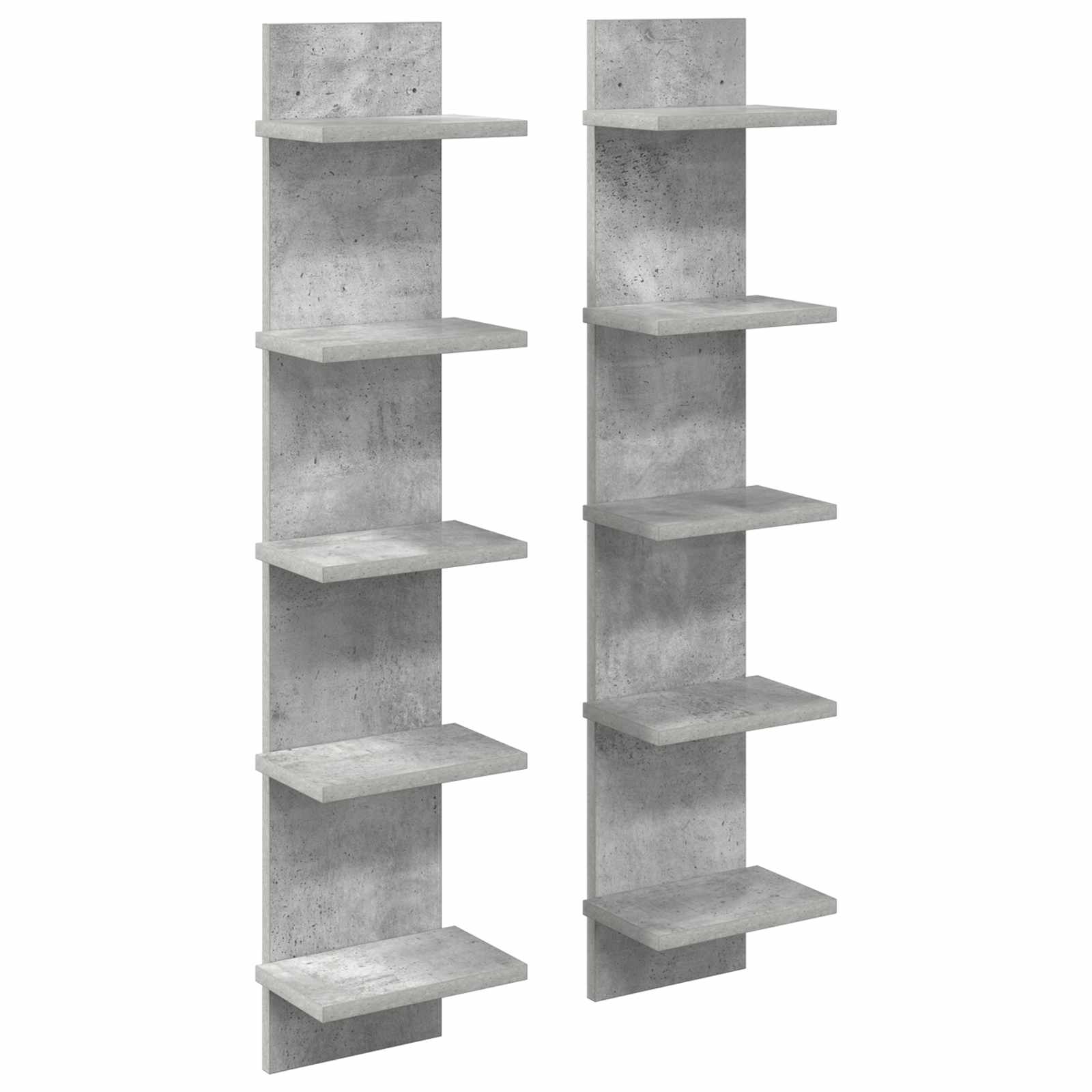 Sieninė lentyna 2 pcs Betono pilka 22 x 15 x 100 cm