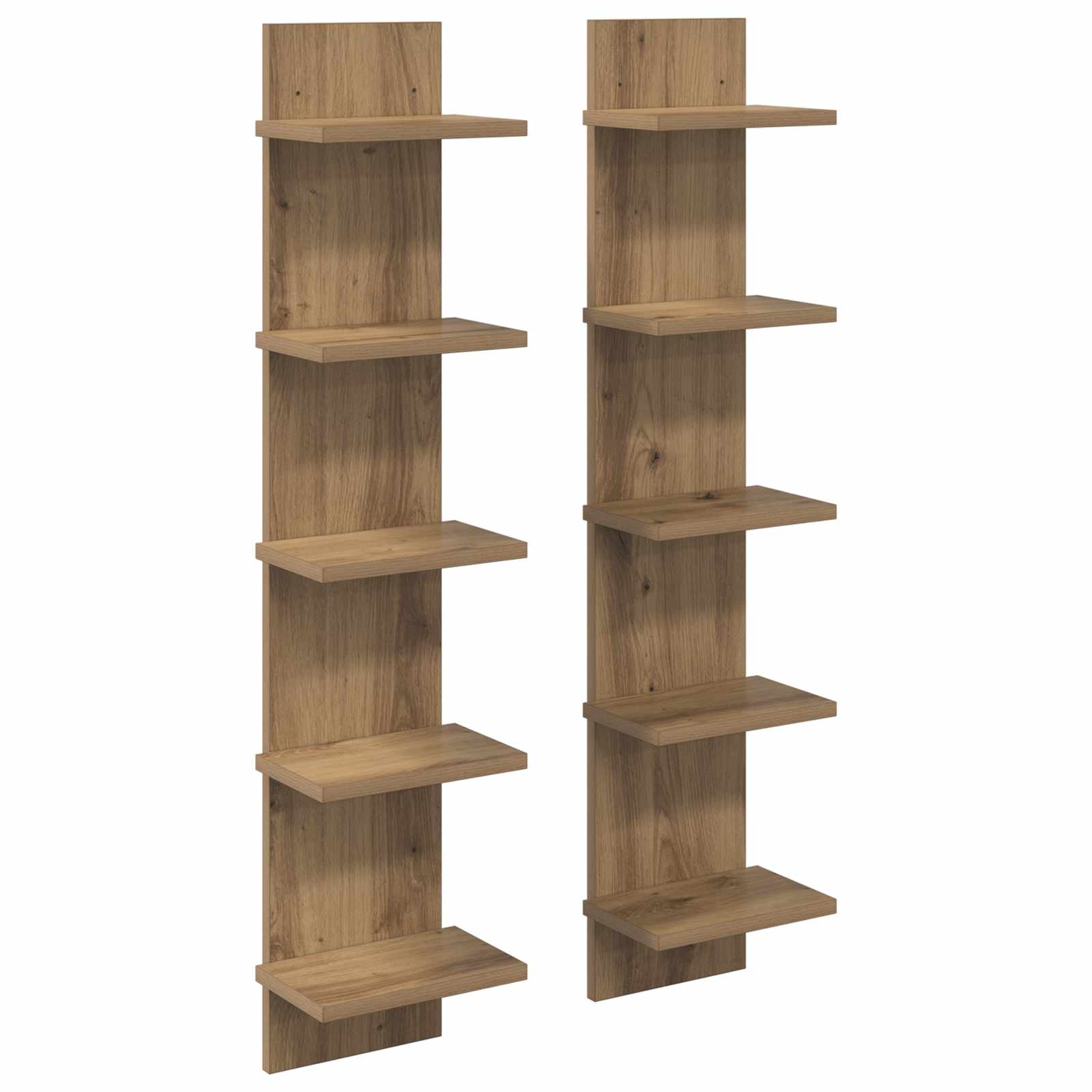 Sieninė lentyna 2 pcs Artisano ąžuolo 22 x 15 x 100 cm