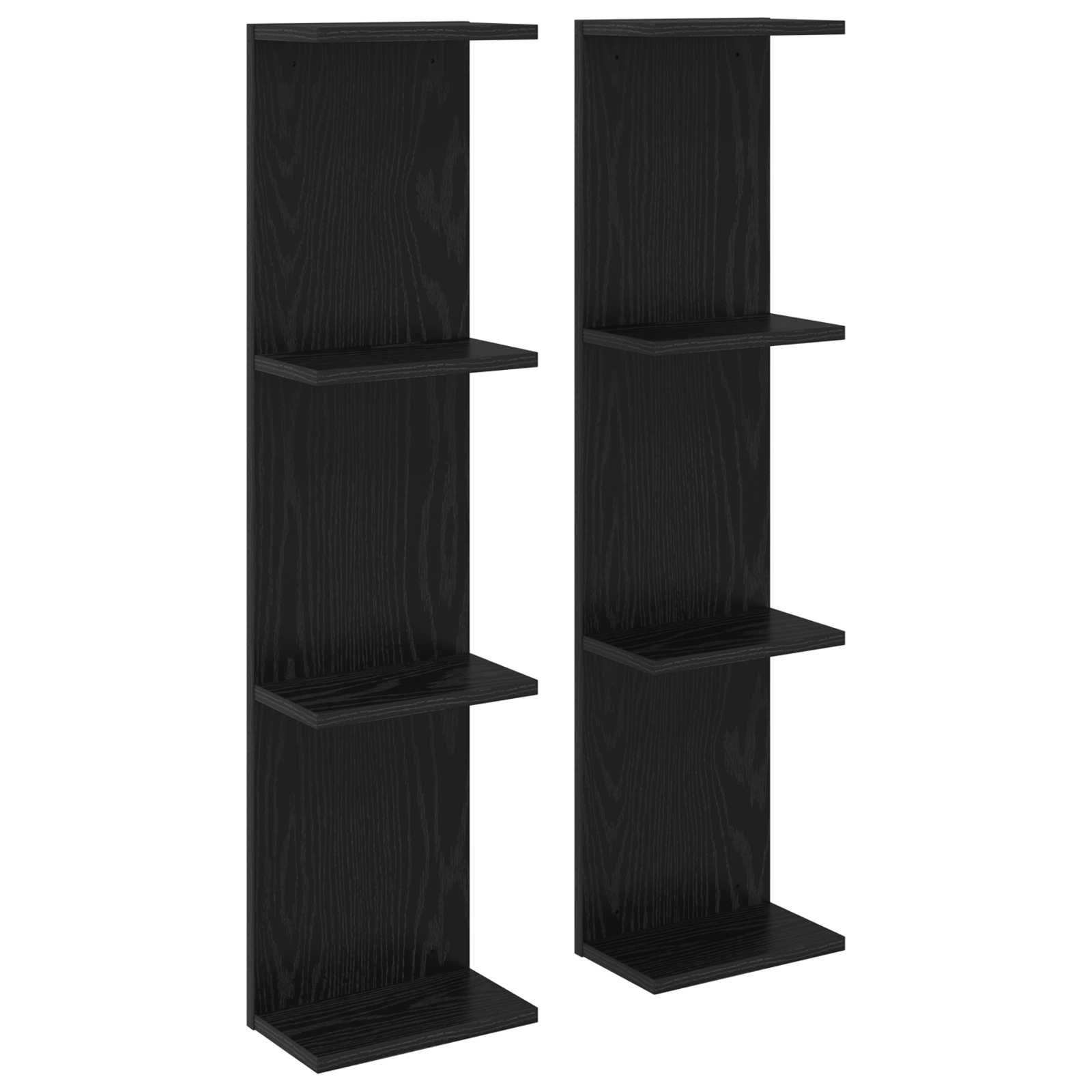 Sieninė lentyna 2 pcs Juodojo ąžuolo 22 x 15 x 100 cm