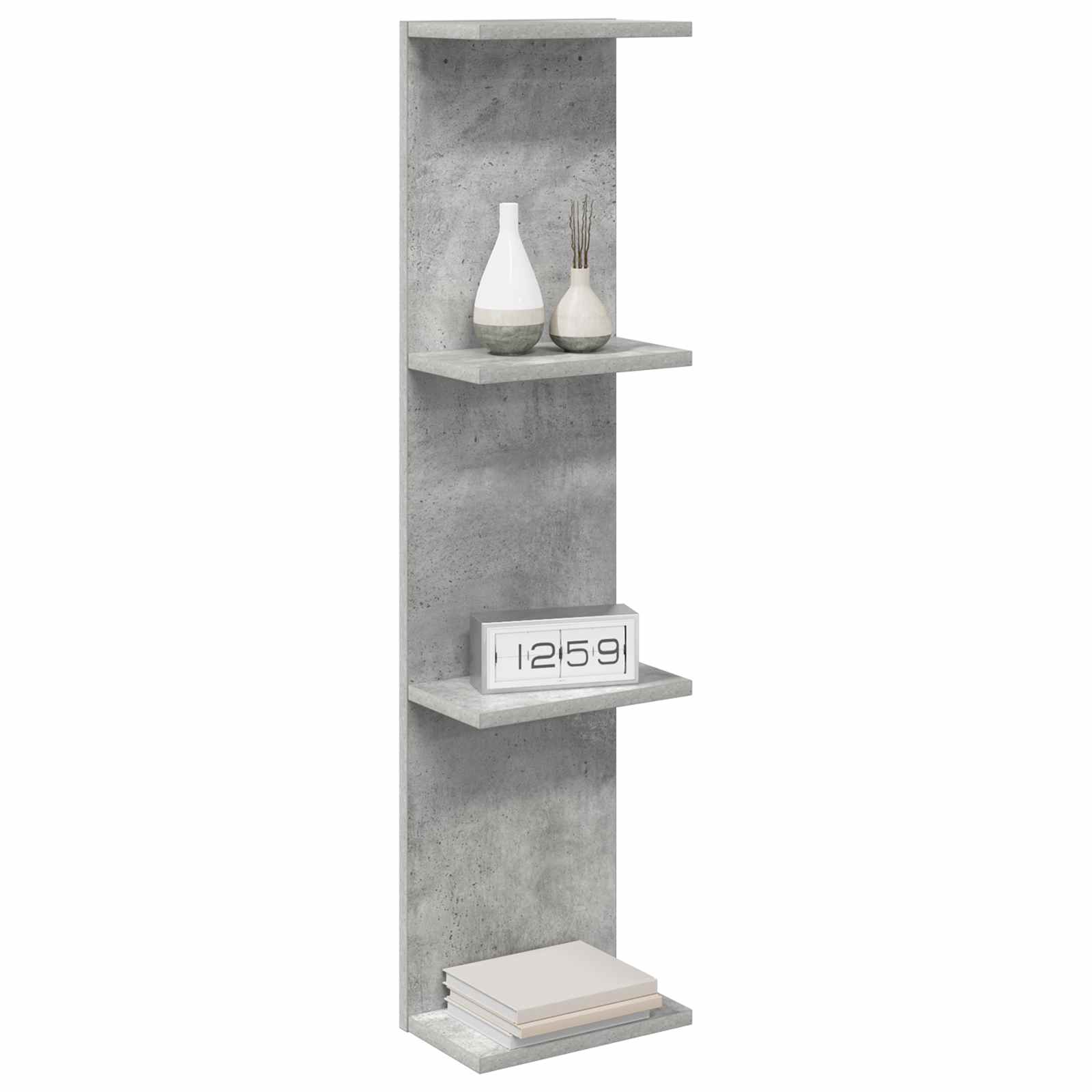 Sieninė lentyna 2 pcs Betono pilka 22 x 15 x 100 cm