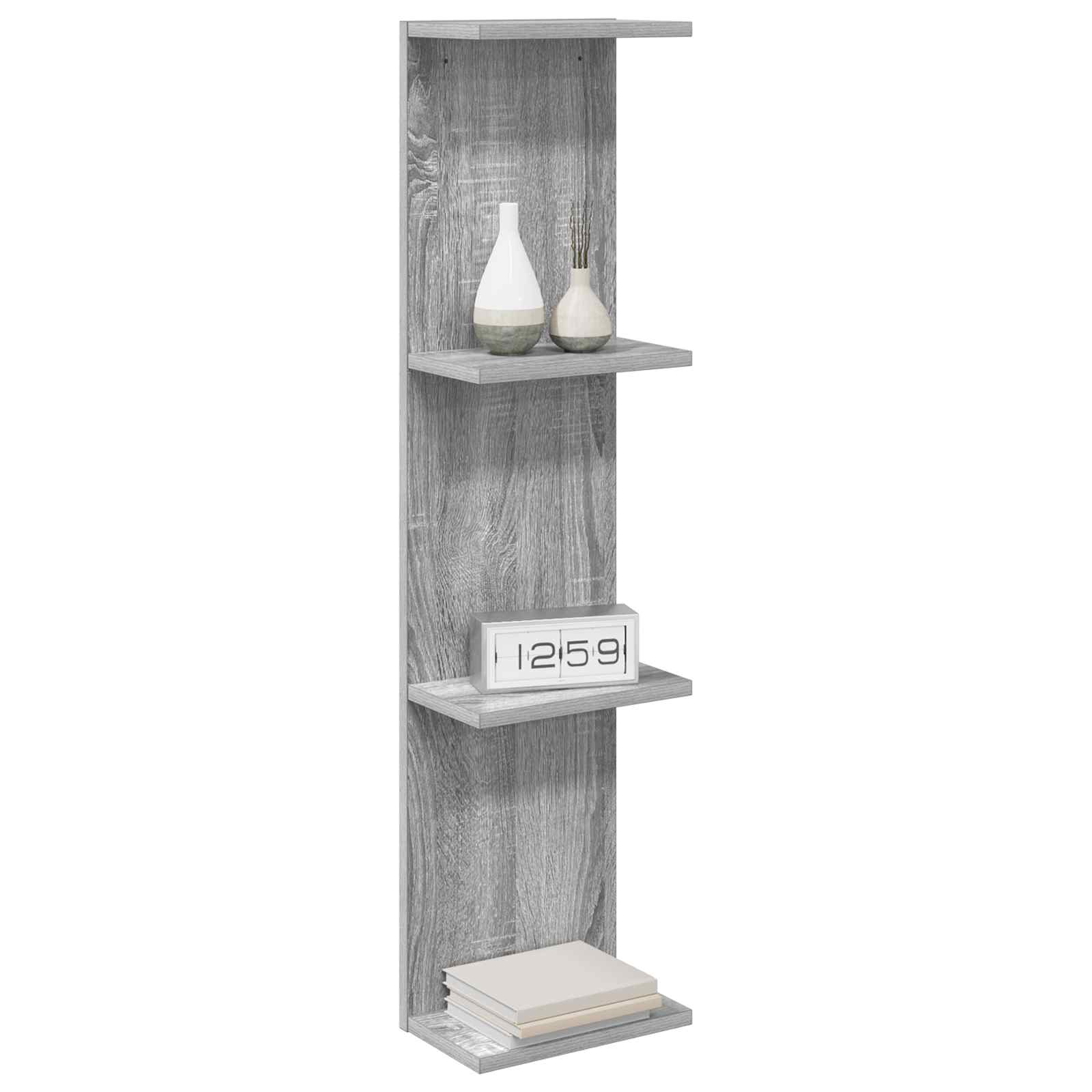 Sieninė lentyna 2 pcs Pilka Sonoma 22 x 15 x 100 cm
