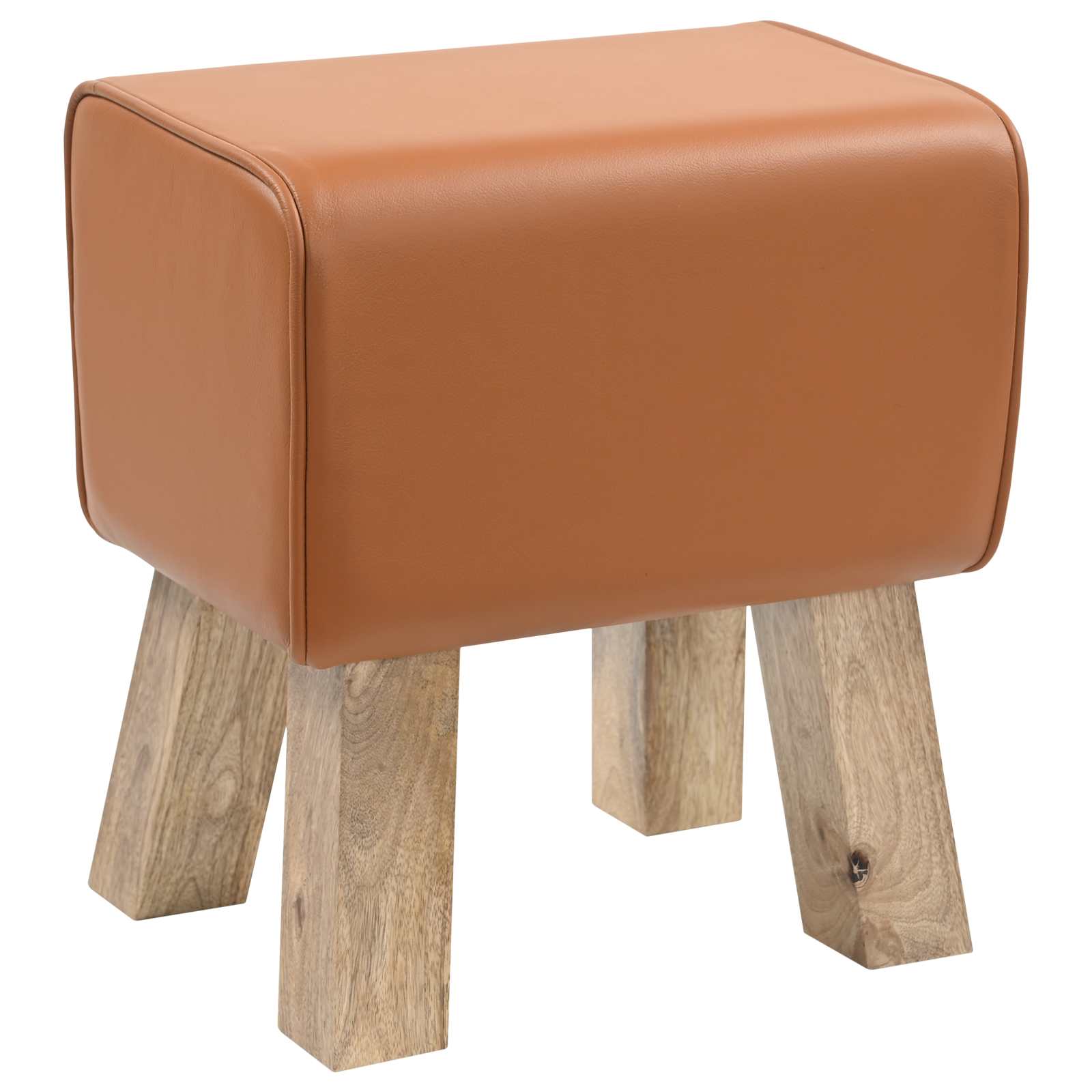 suoliukas 40 x 30 x 45 cm Tikra oda Ruda