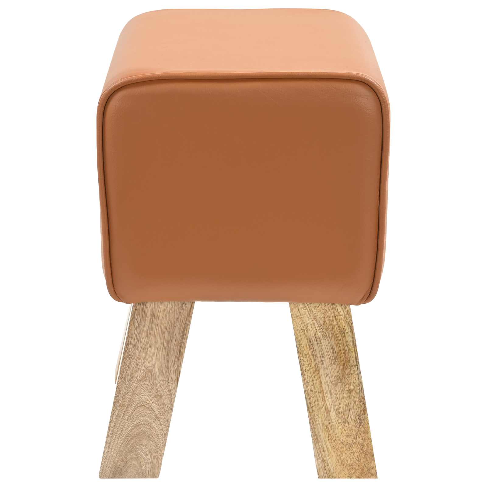suoliukas 40 x 30 x 45 cm Tikra oda Ruda