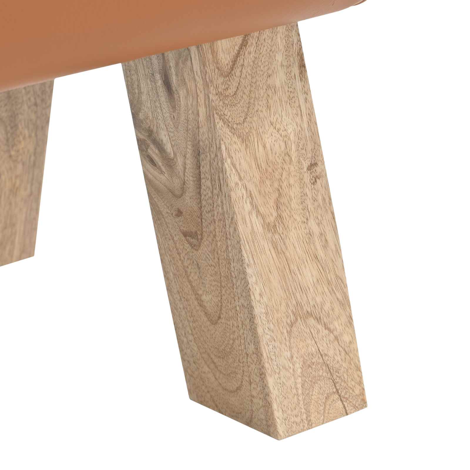 suoliukas 60 x 30 x 45 cm Tikra oda Ruda