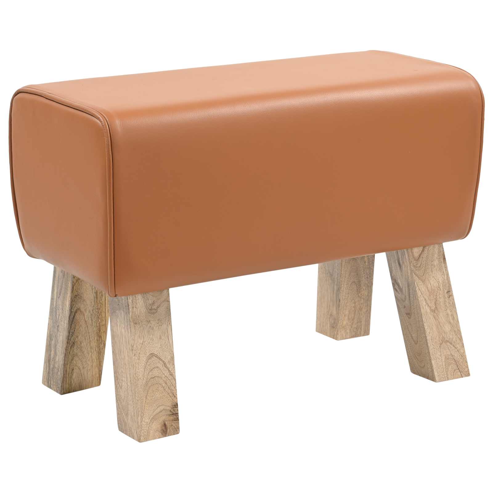 suoliukas 60 x 30 x 45 cm Tikra oda Ruda