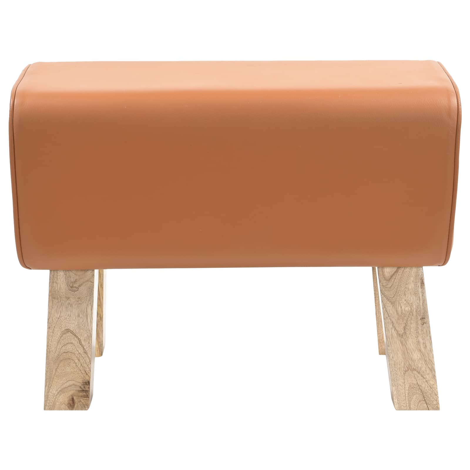 suoliukas 60 x 30 x 45 cm Tikra oda Ruda