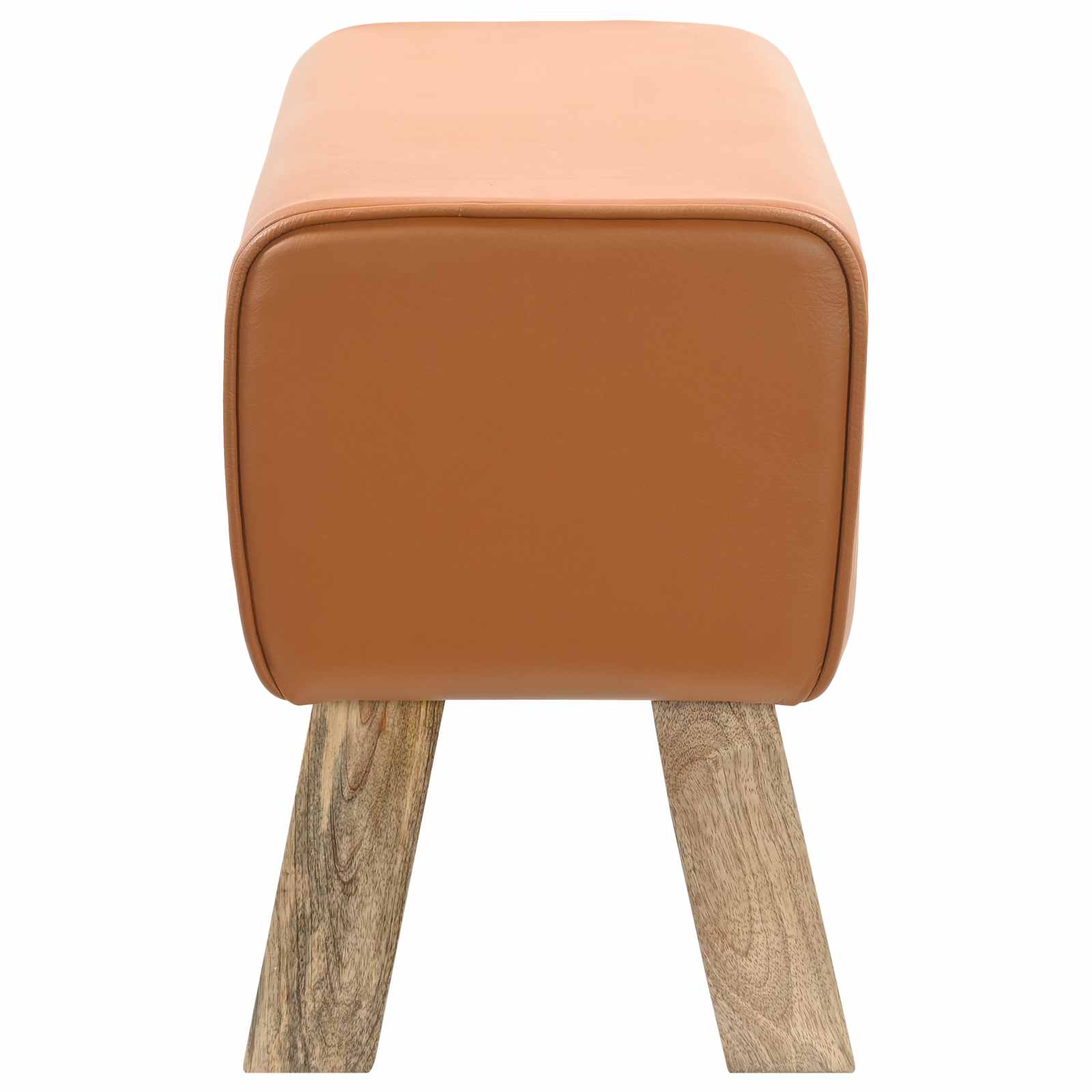 suoliukas 60 x 30 x 45 cm Tikra oda Ruda