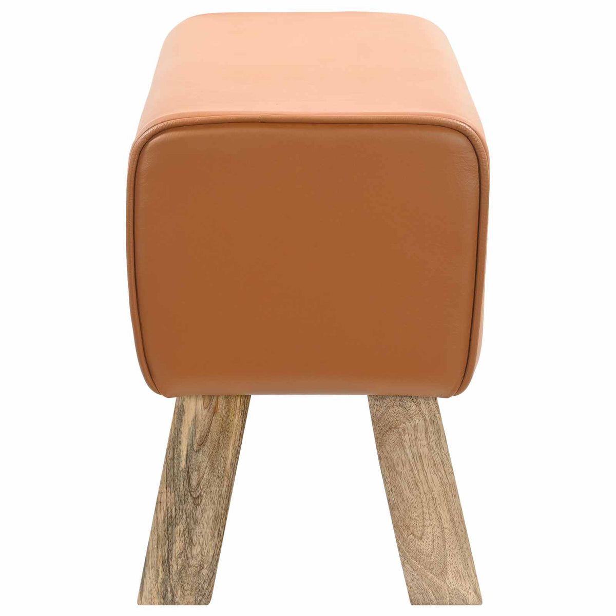 suoliukas 60 x 30 x 45 cm Tikra oda Ruda