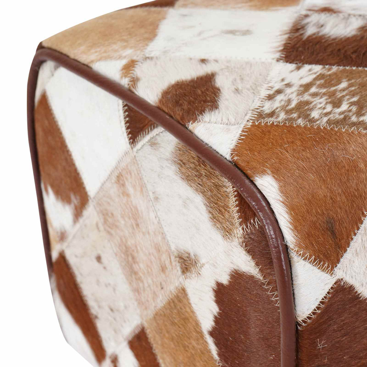 suoliukas 60 x 30 x 45 cm Tikra oda Rudas skiautinys