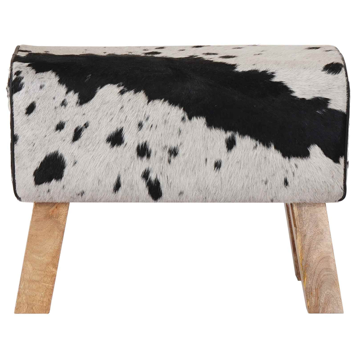 suoliukas 60 x 30 x 45 cm Tikra oda Juoda ir Balta