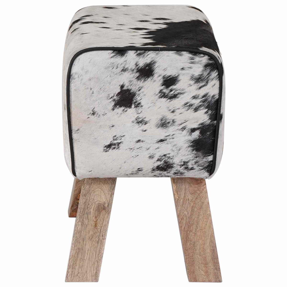 suoliukas 60 x 30 x 45 cm Tikra oda Juoda ir Balta