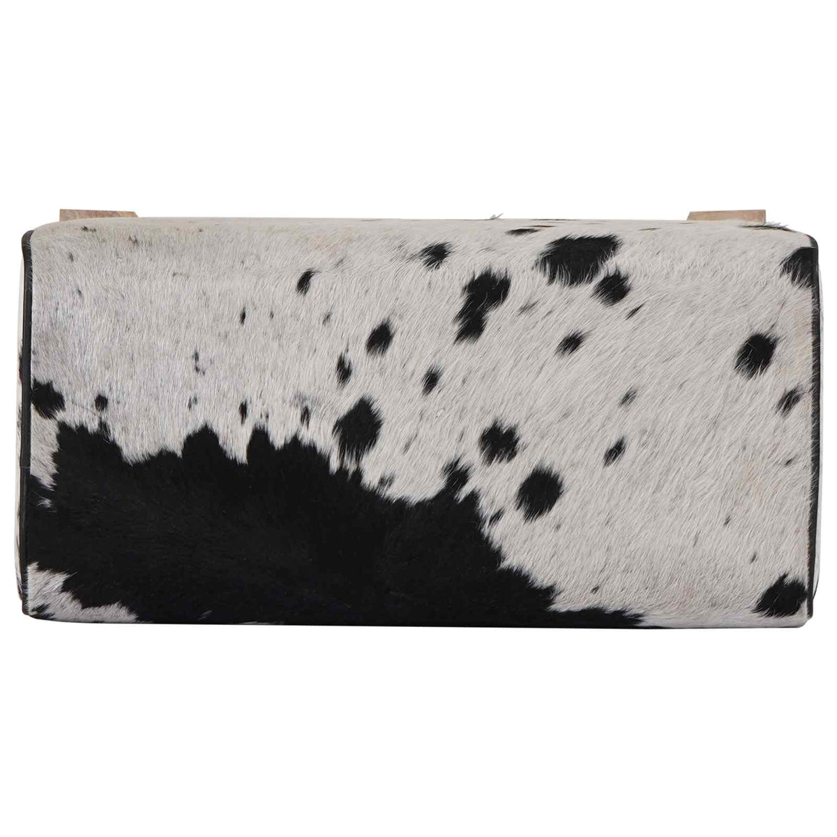 suoliukas 60 x 30 x 45 cm Tikra oda Juoda ir Balta