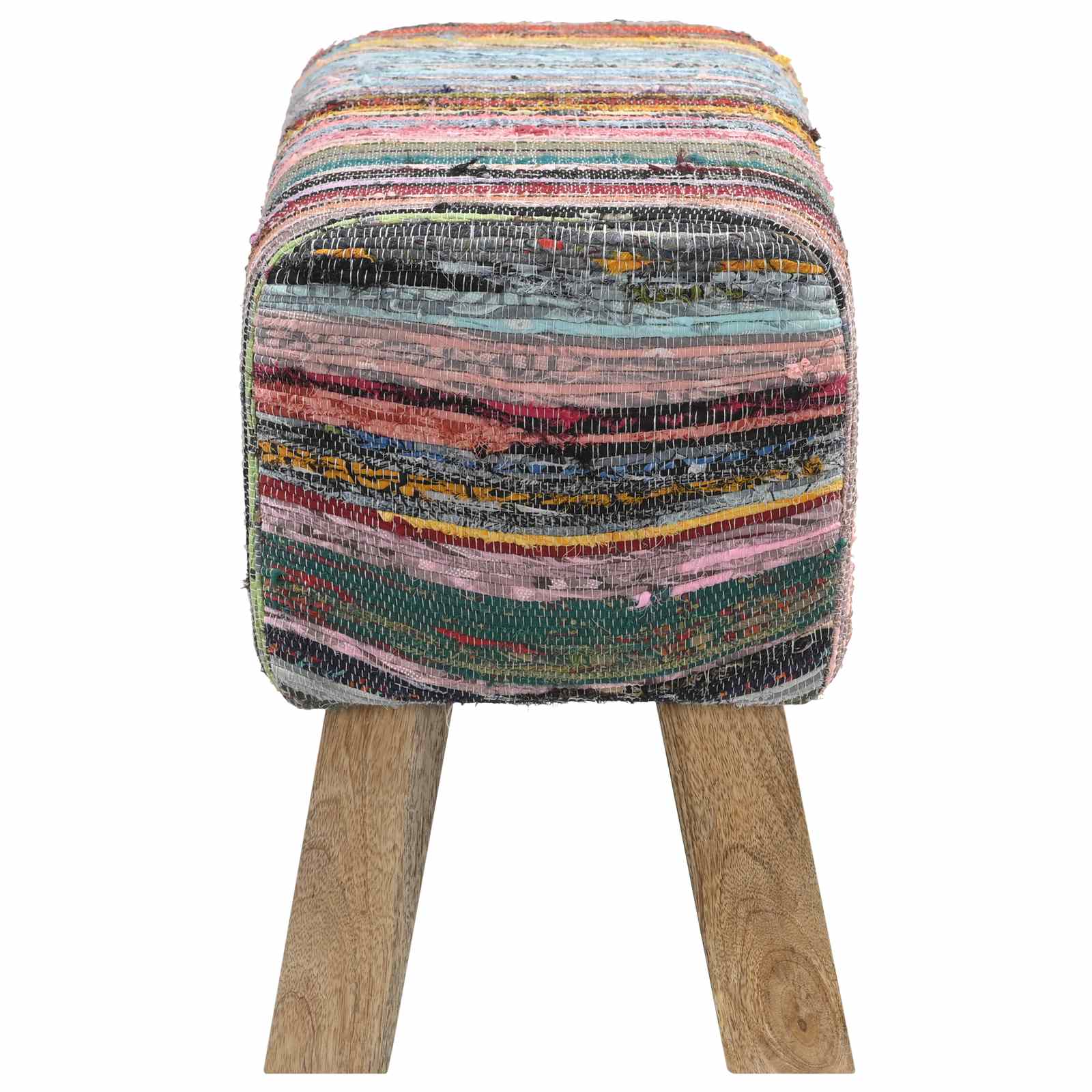 suoliukas 60 x 30 x 45 cm Tikra oda Įvairiaspalvis