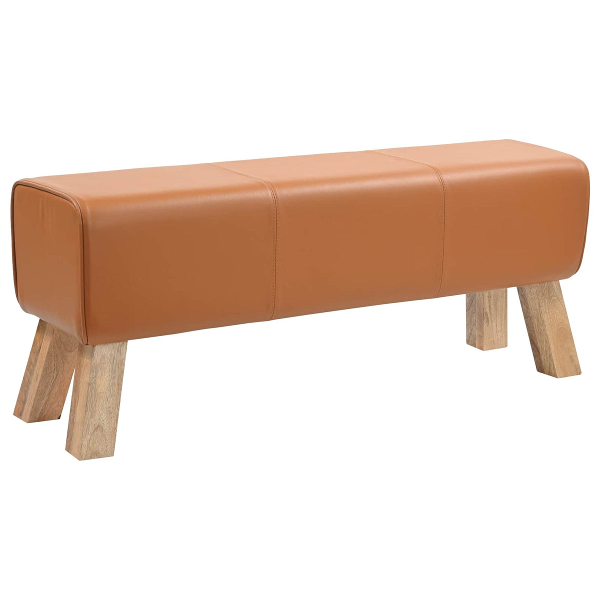 suoliukas 110 x 30 x 45 cm Tikra oda Ruda