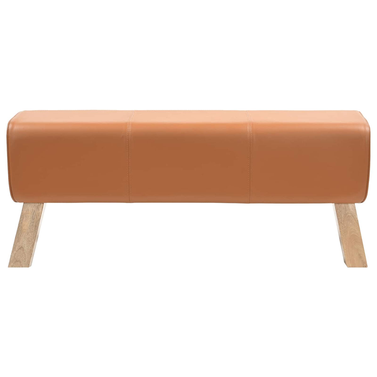 suoliukas 110 x 30 x 45 cm Tikra oda Ruda