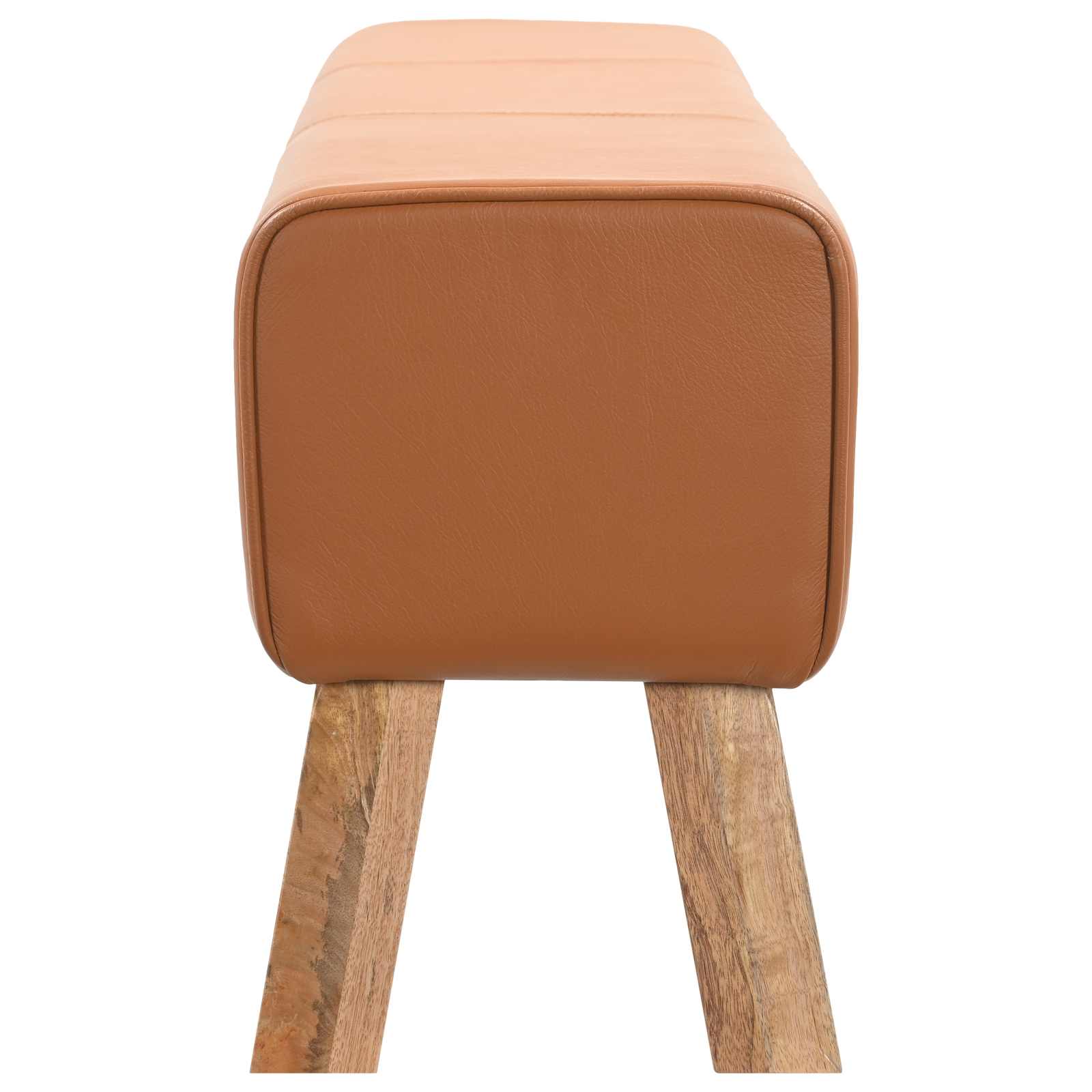 suoliukas 110 x 30 x 45 cm Tikra oda Ruda