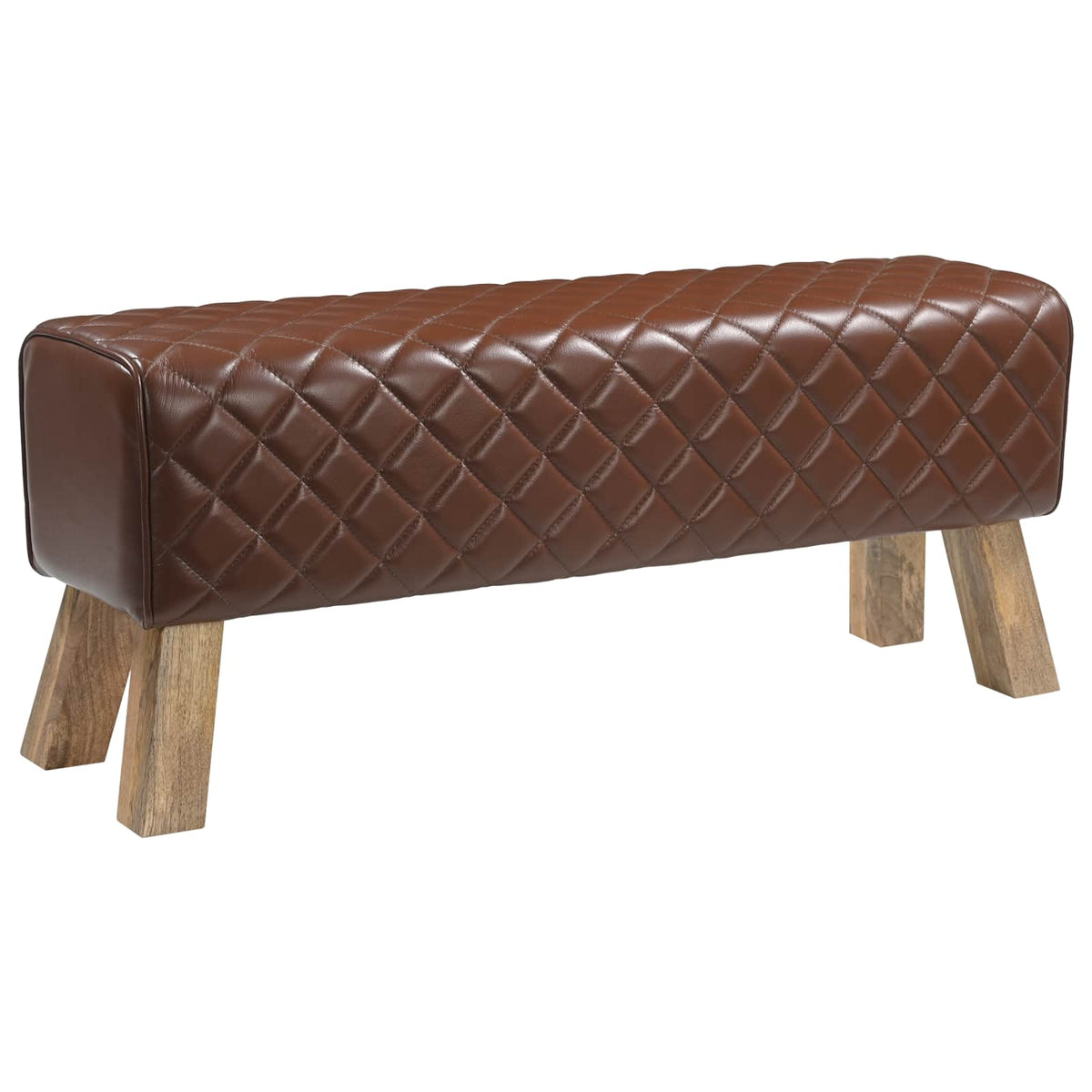 suoliukas 110 x 30 x 45 cm Tikra oda Ruda deimantinė