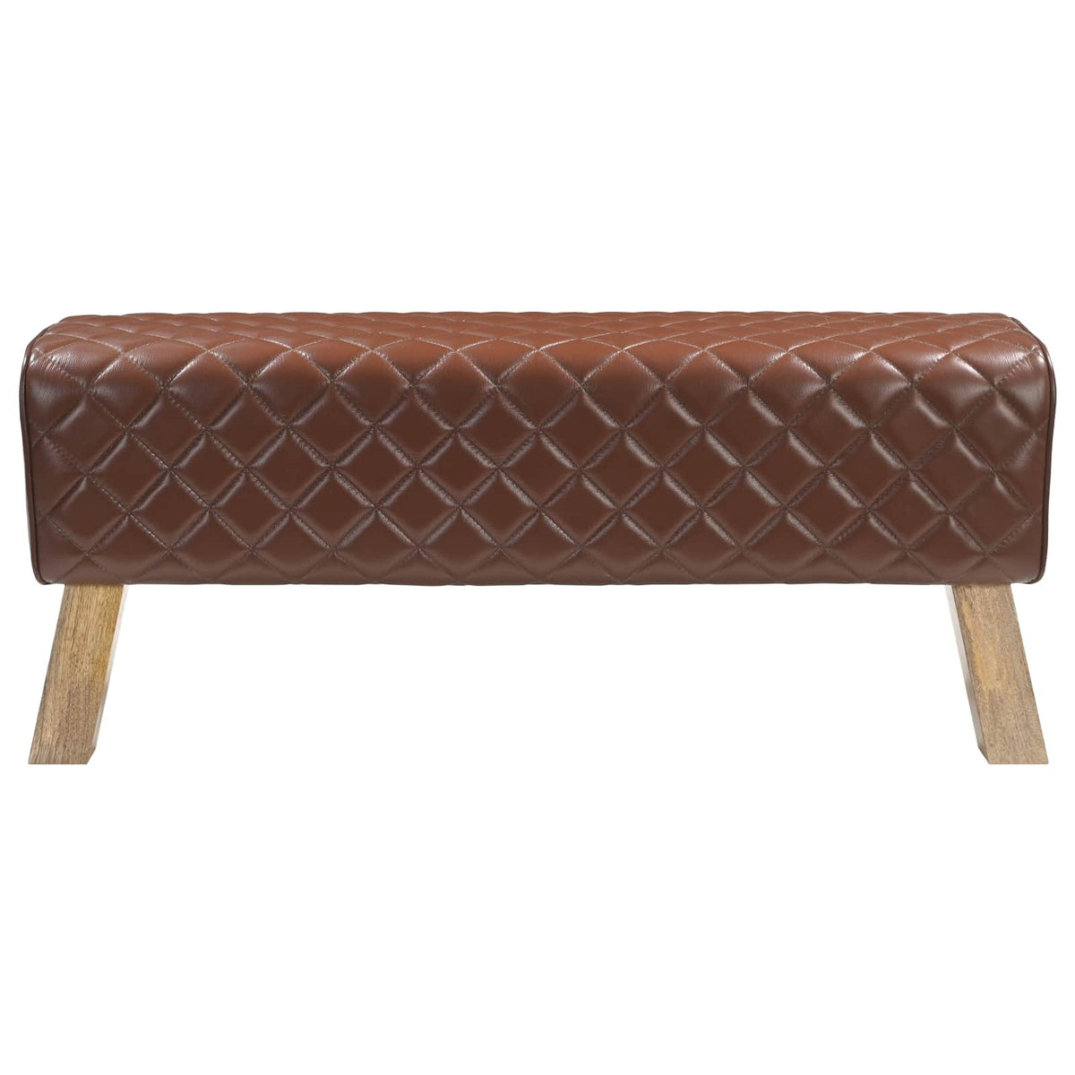 suoliukas 110 x 30 x 45 cm Tikra oda Ruda deimantinė
