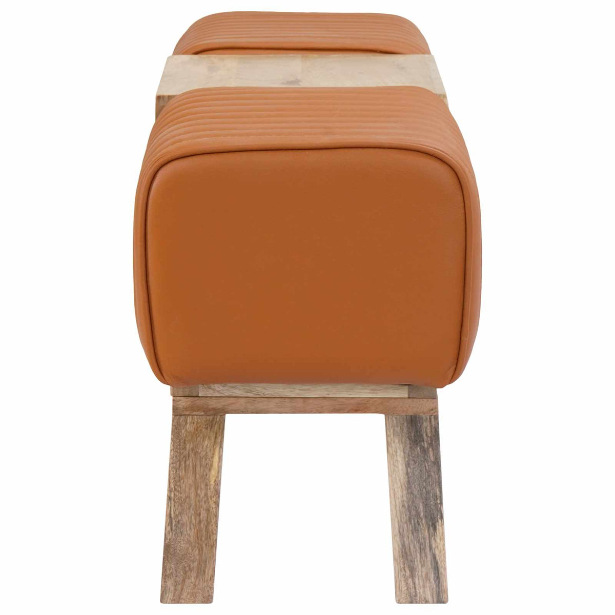 suoliukas 110 x 30 x 45 cm Tikra oda Ruda