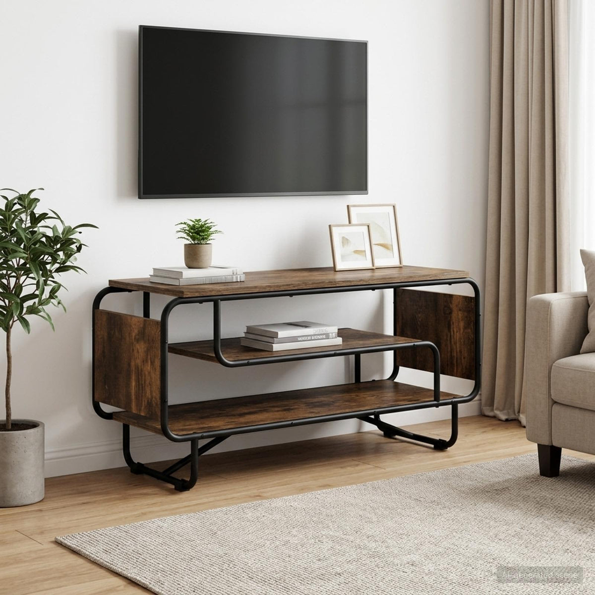 Televizoriaus stovas 98 x 36 x 45 cm Dūminio ąžuolo