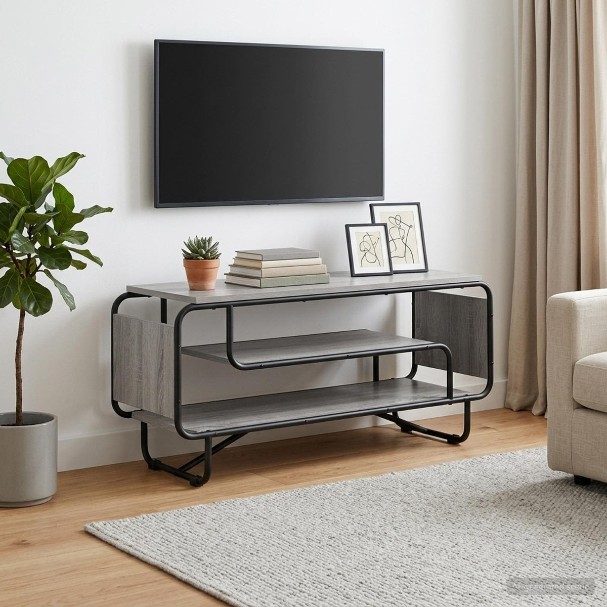 Televizoriaus stovas 98 x 36 x 45 cm Pilka Sonoma
