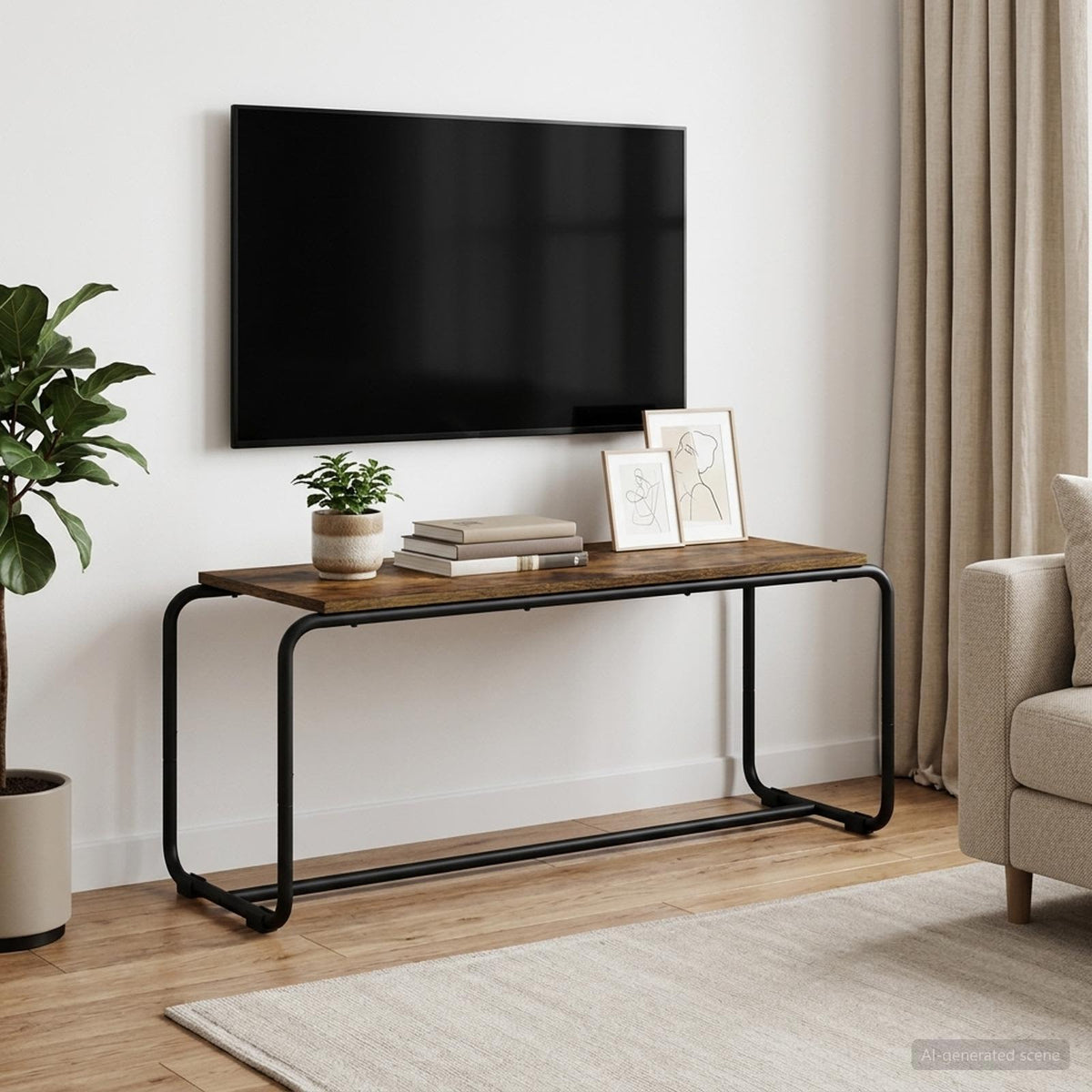 Televizoriaus stovas 98 x 35.5 x 42 cm Dūminio ąžuolo
