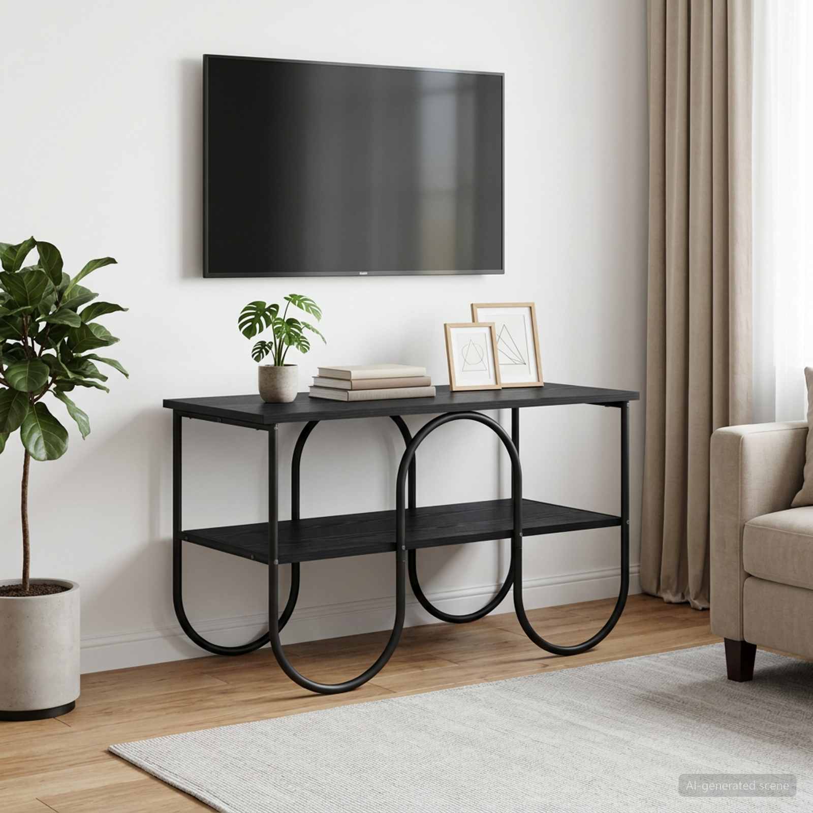 TV staliukas 80 x 40 x 50 cm Juodojo ąžuolo Apdirbta mediena