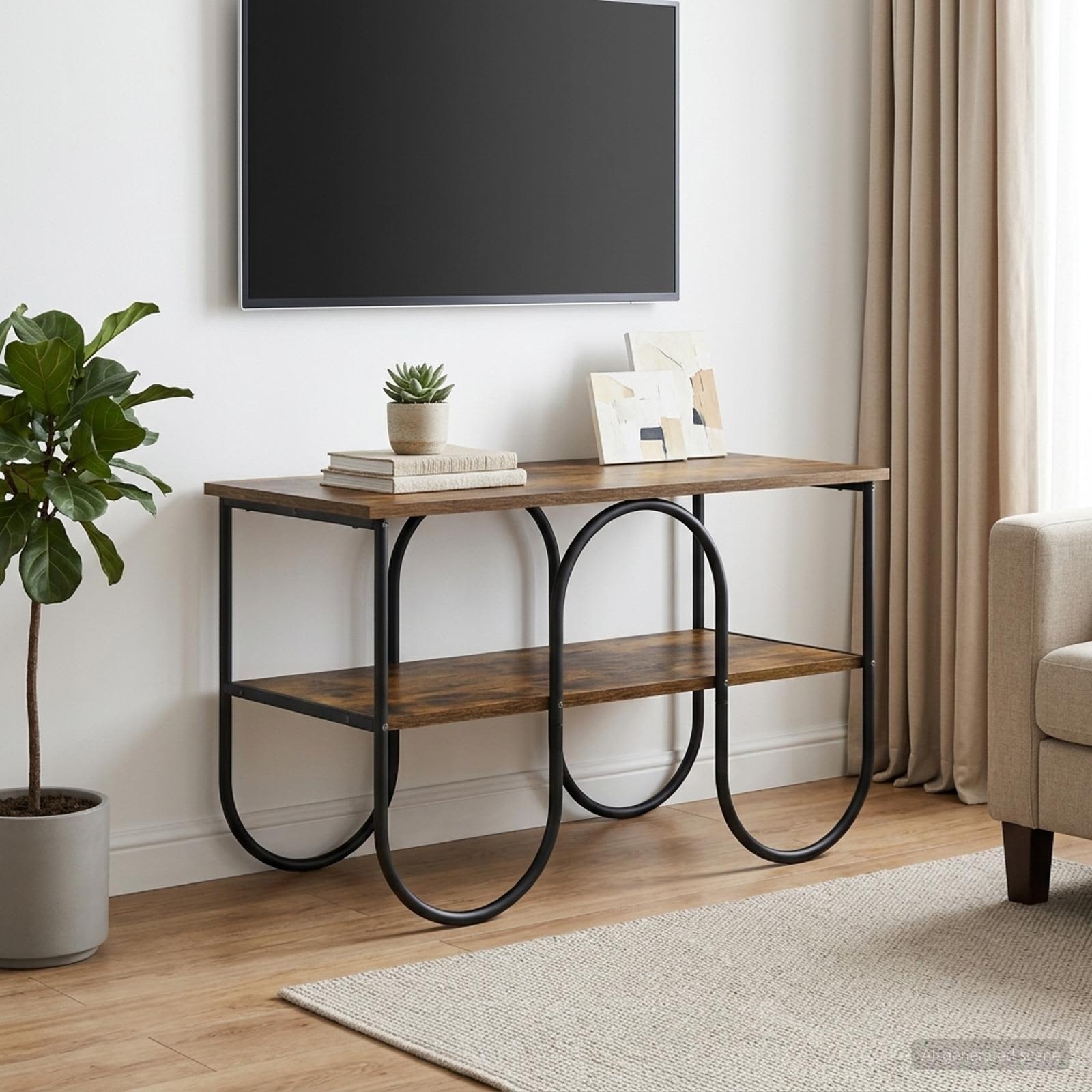 TV staliukas 80 x 40 x 50 cm Dūminio ąžuolo Apdirbta mediena