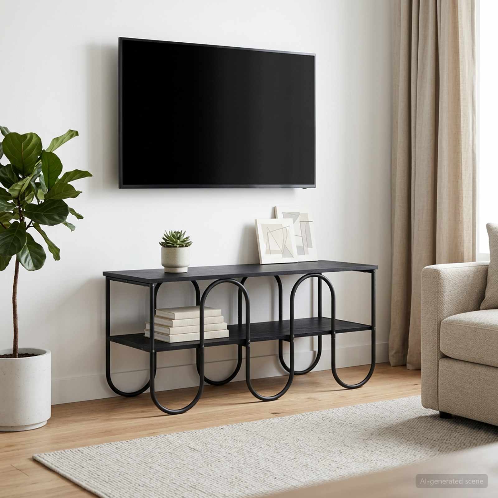 TV staliukas 100 x 40 x 50 cm Juodojo ąžuolo Apdirbta mediena