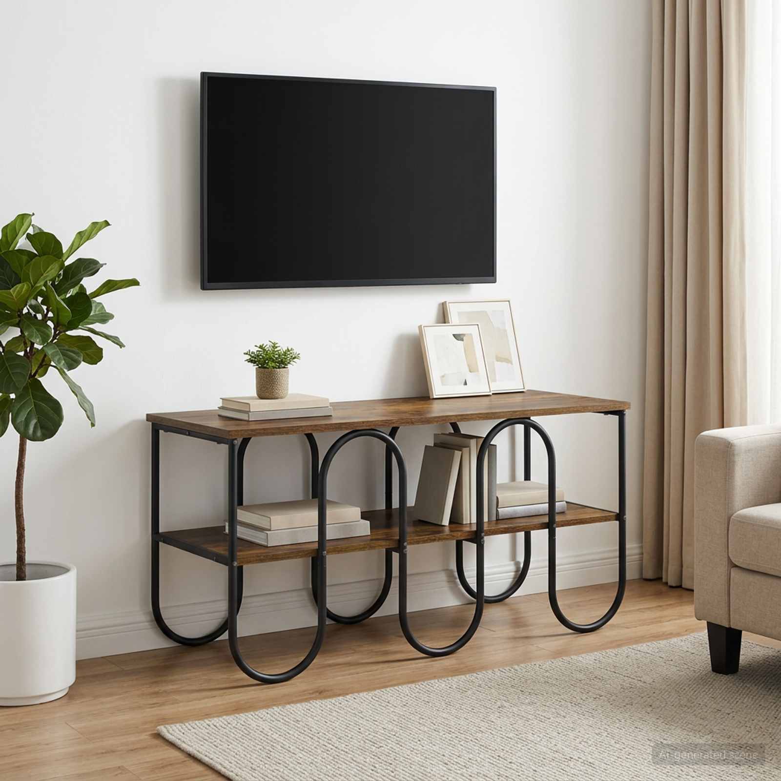 TV staliukas 100 x 40 x 50 cm Dūminio ąžuolo Apdirbta mediena