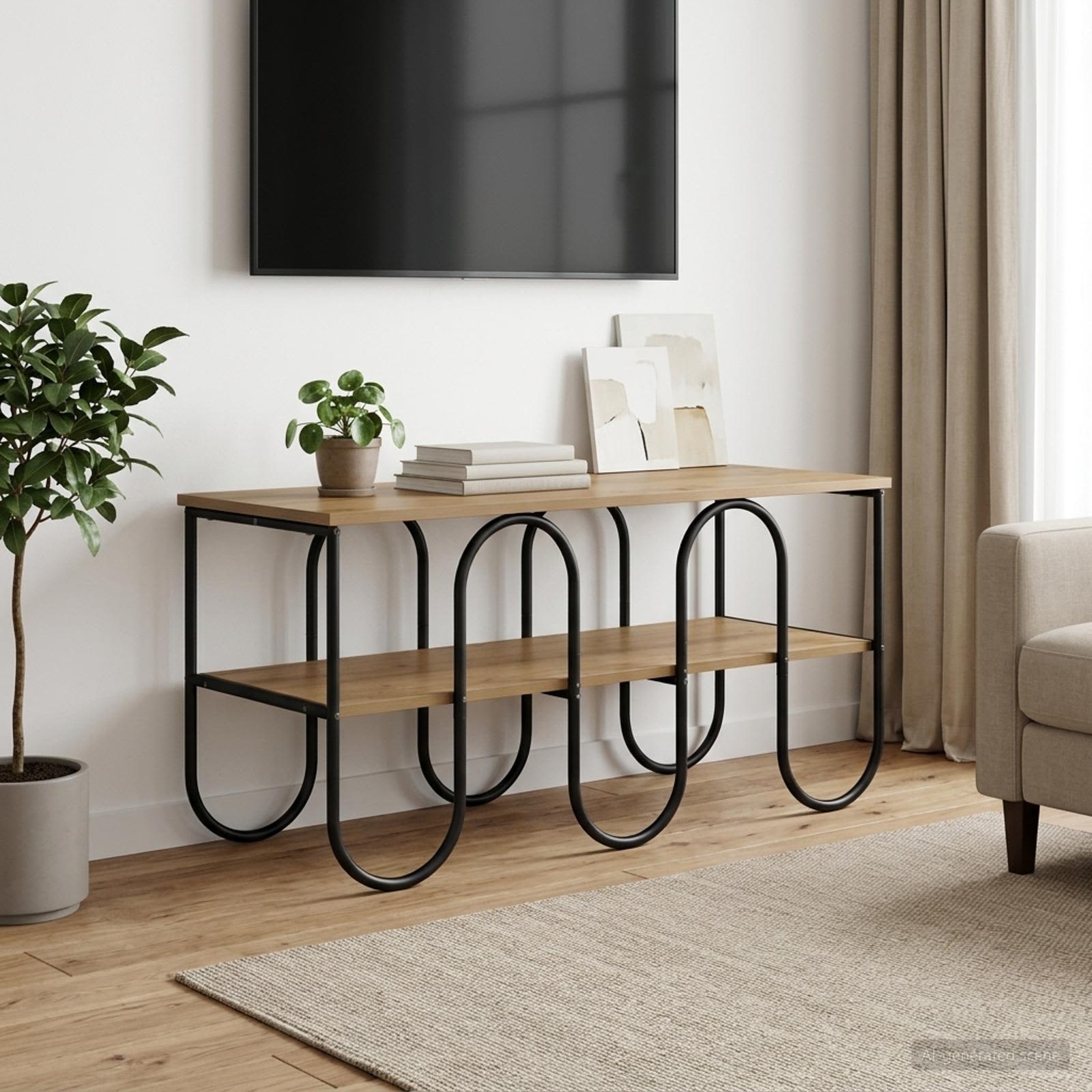 TV staliukas 100 x 40 x 50 cm Artisano ąžuolo Apdirbta mediena