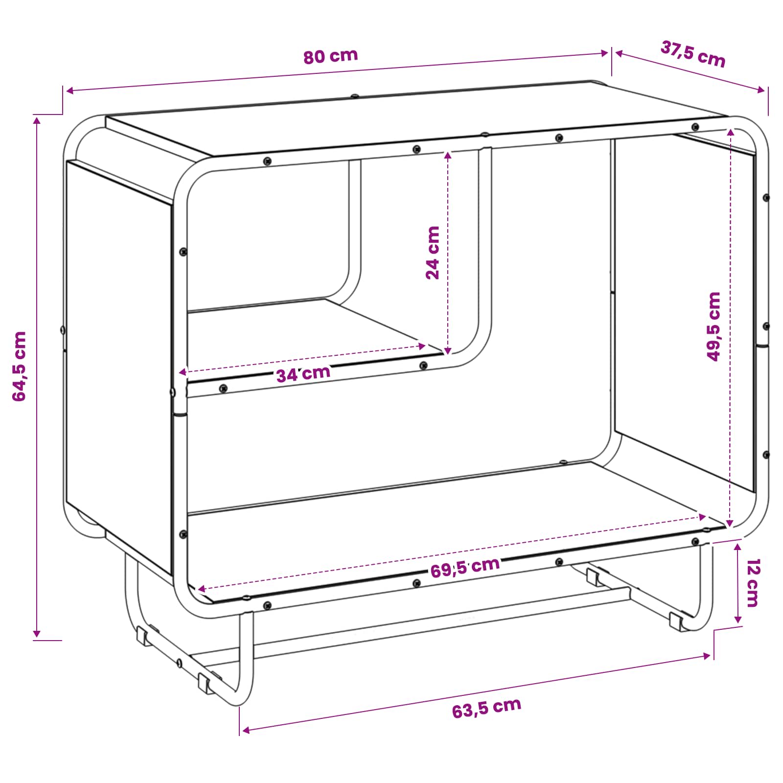 Komoda Sendintos medienos 80 x 37,5 x 64,5 cm Apdorota mediena