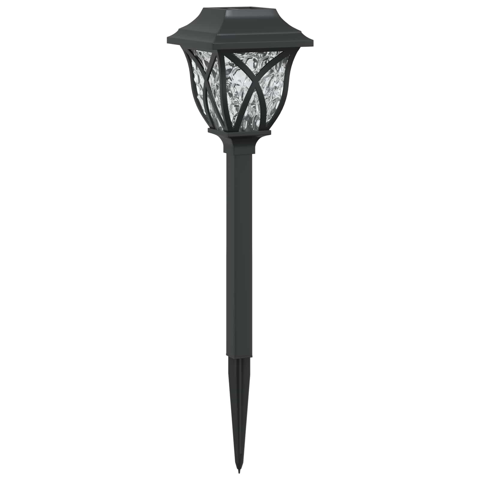 Lauko saulės šviestuvai su žemės kuolu 12 pcs Šilta balta 42 cm