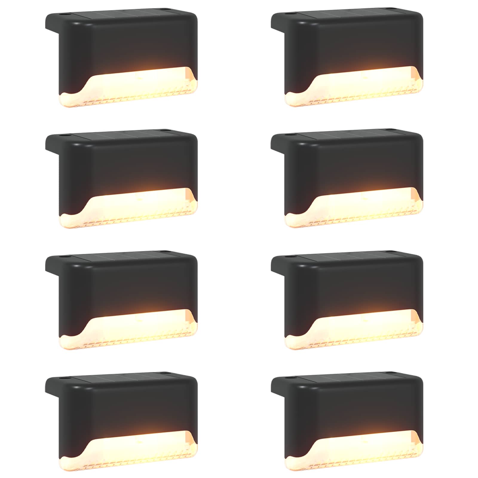 Lauko saulės šviestuvai su žemės kuolu 8 pcs Šilta balta 4,5 cm