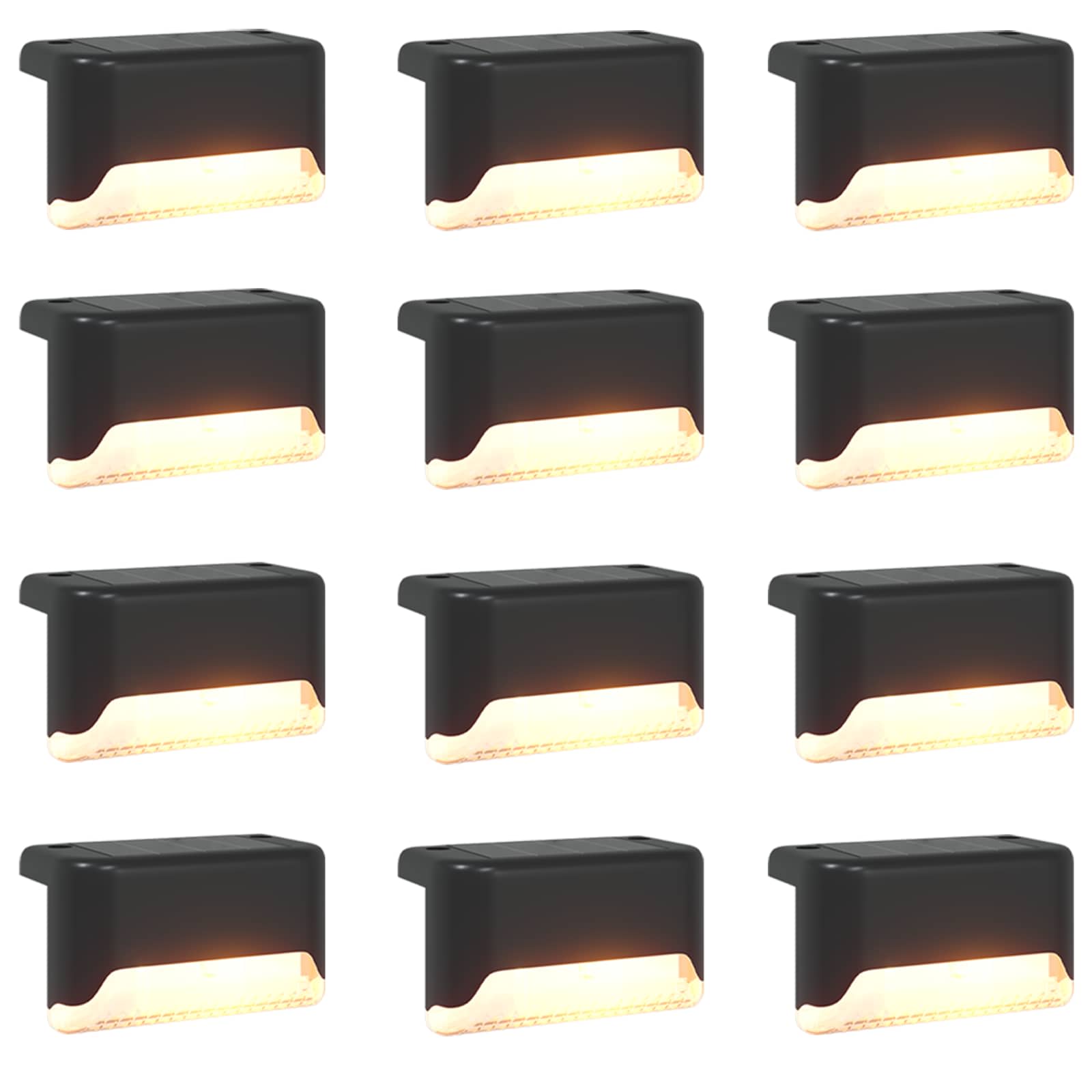 Lauko saulės šviestuvai su žemės kuolu 12 pcs Šilta balta
