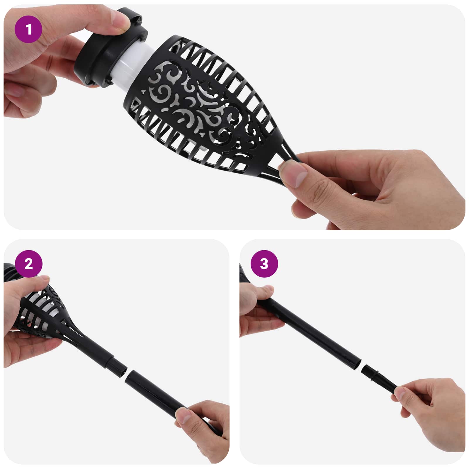 Lauko saulės šviestuvai su žemės kuolu 12 pcs Šilta balta ABS